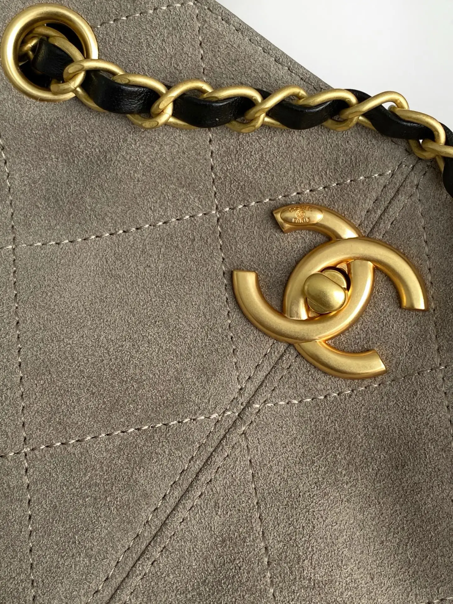 Chanel Shopping Bag Gray & Black