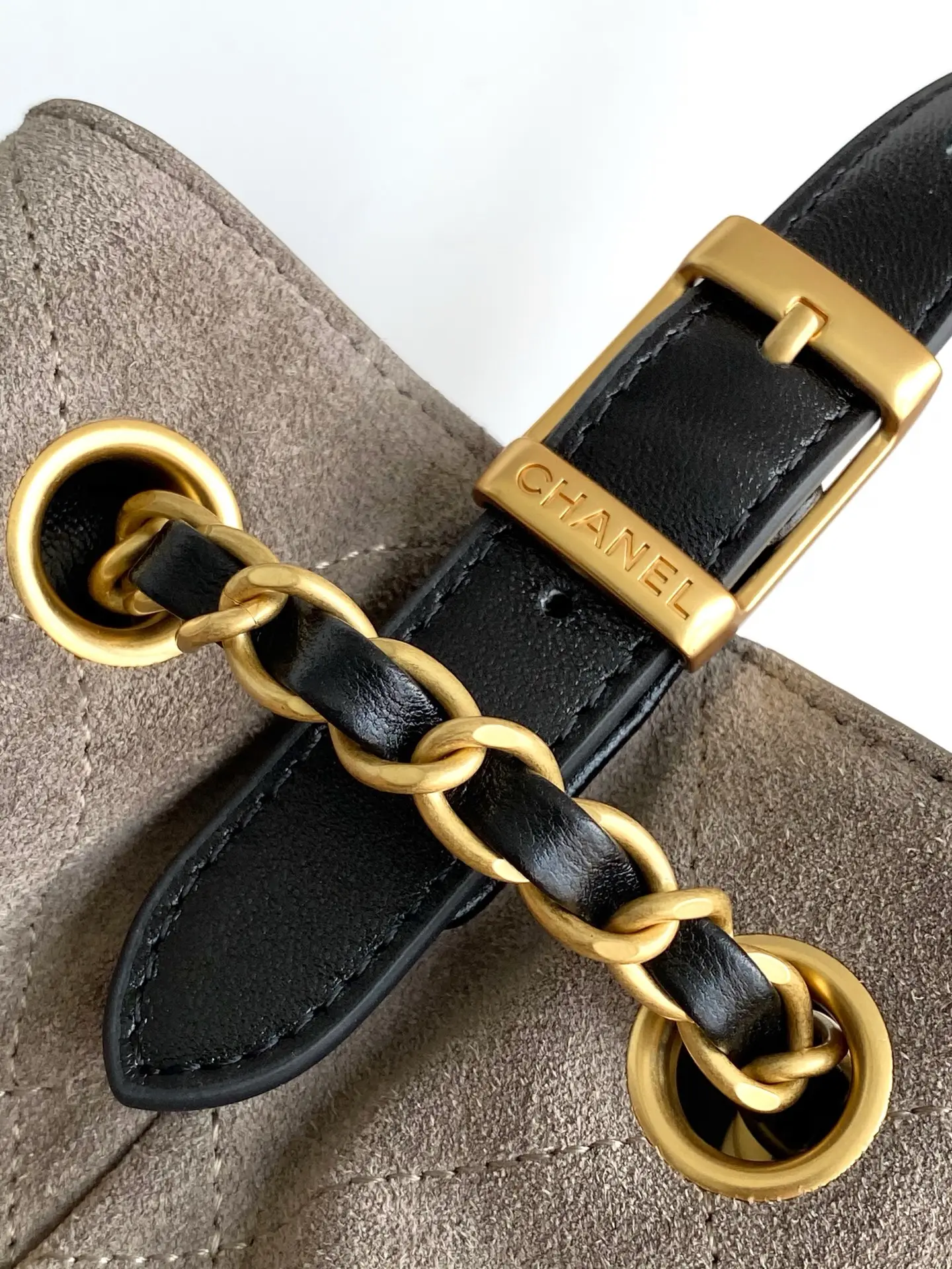 Chanel Shopping Bag Gray & Black