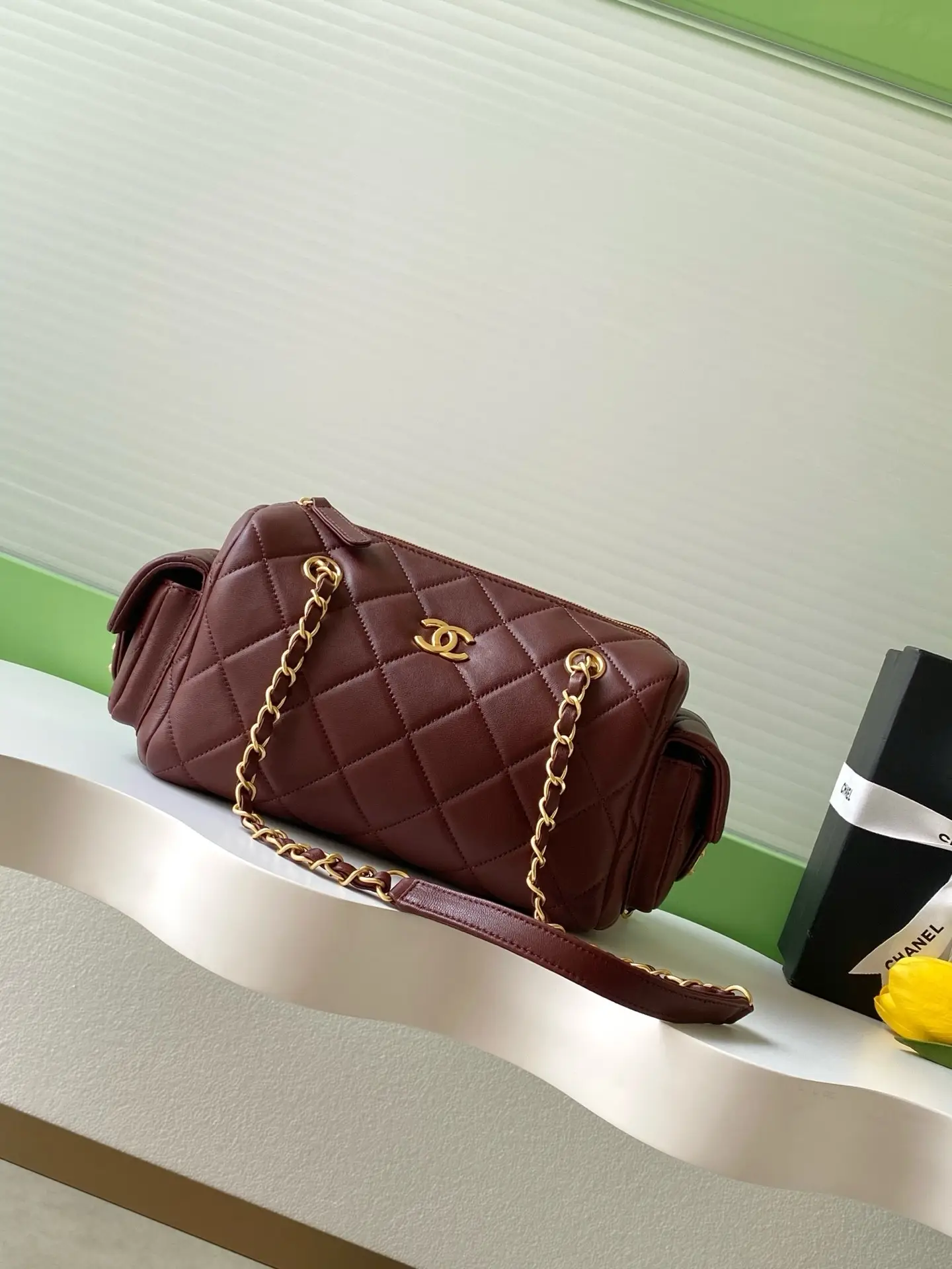 Chanel Small Bowling Bag AS5792 Burgundy