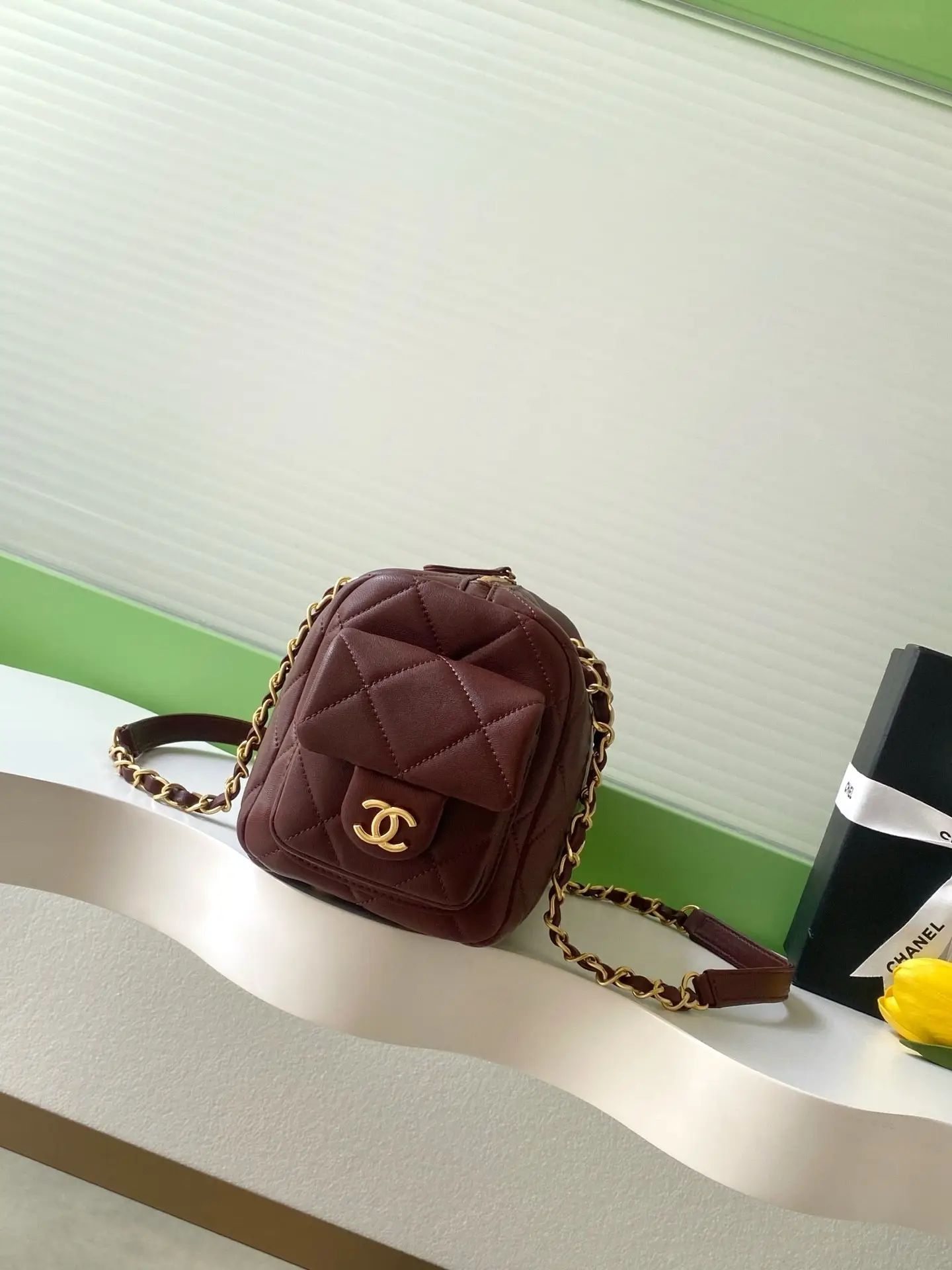 Chanel Small Bowling Bag AS5792 Burgundy