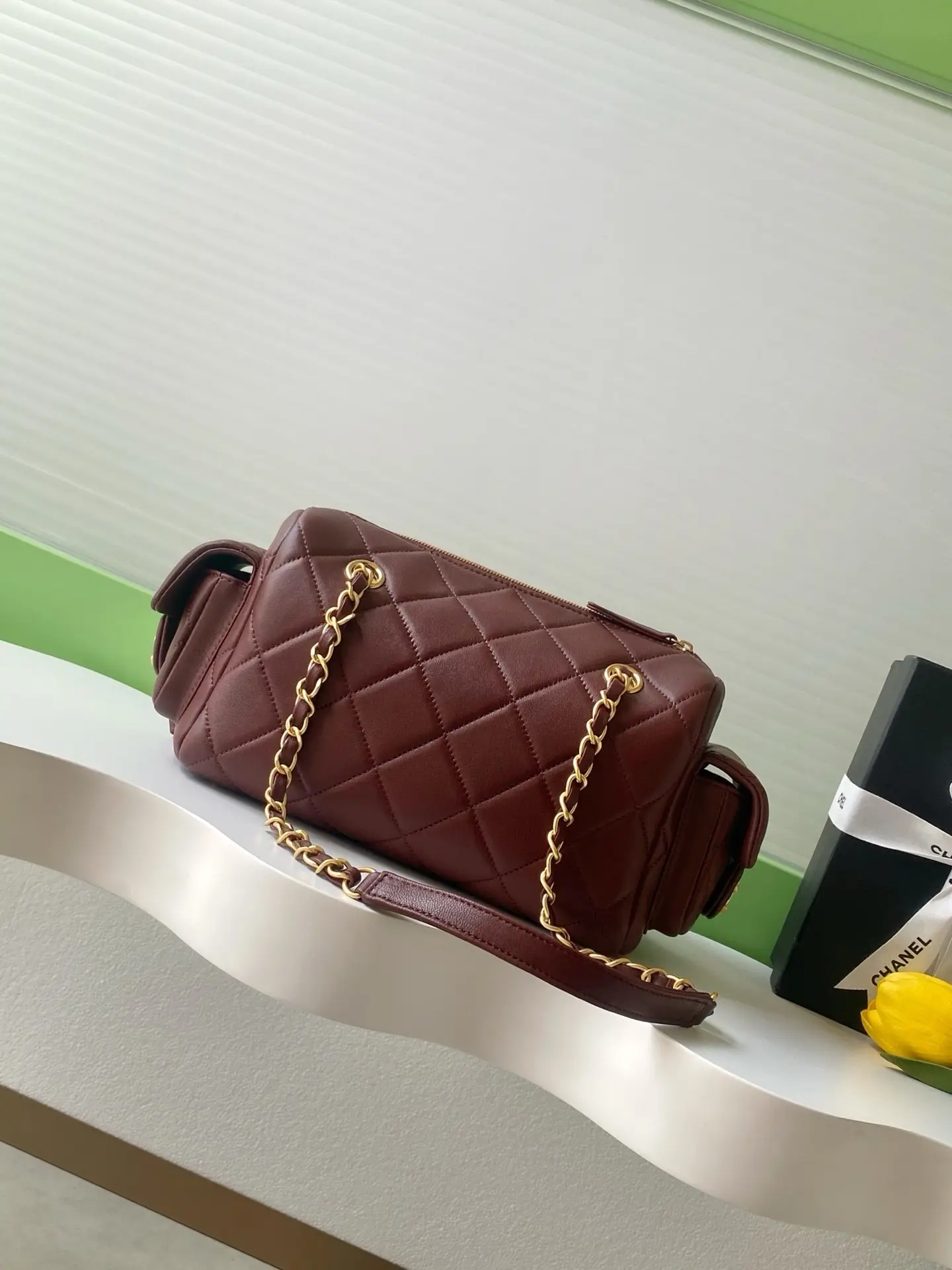 Chanel Small Bowling Bag AS5792 Burgundy