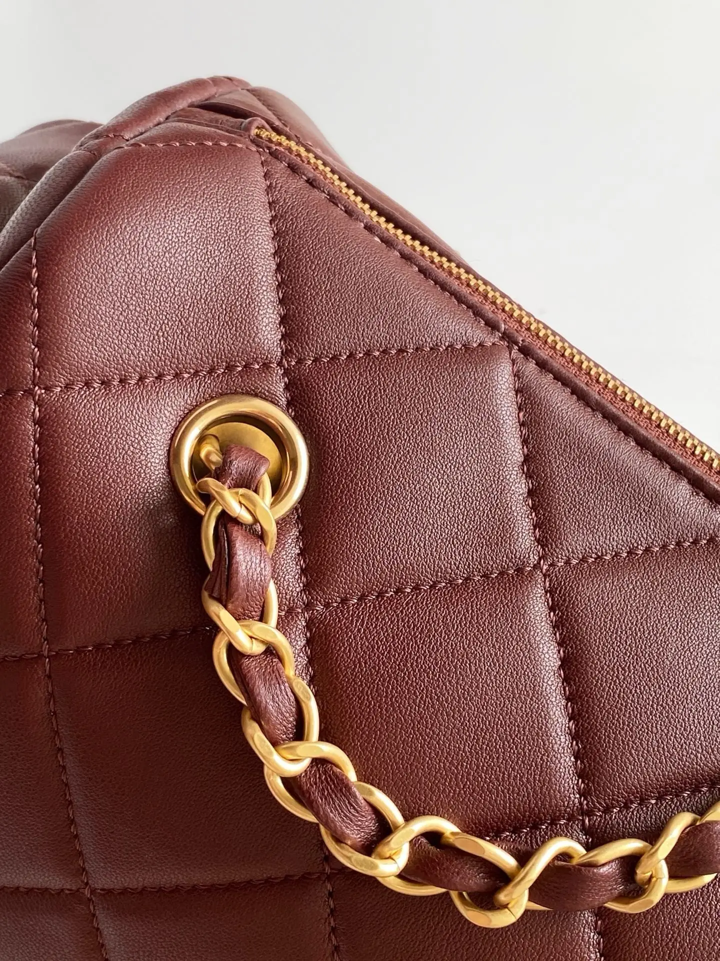 Chanel Small Bowling Bag AS5792 Burgundy