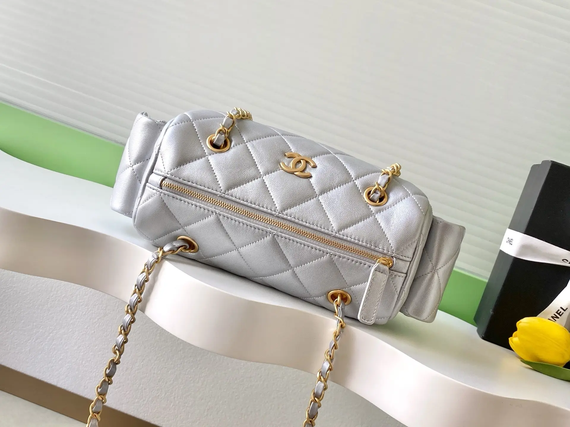 Chanel Small Bowling Bag AS5792 Sliver
