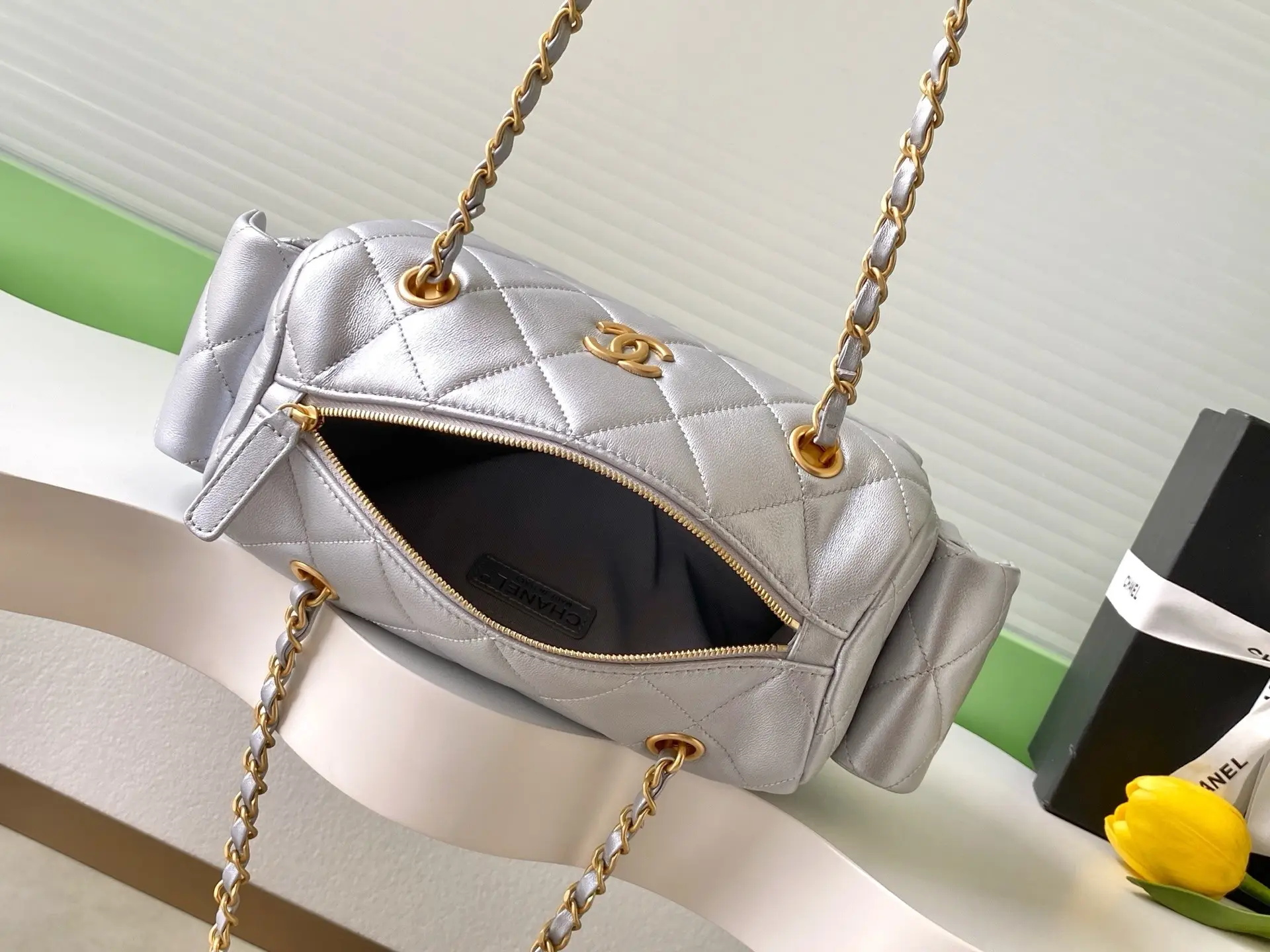 Chanel Small Bowling Bag AS5792 Sliver