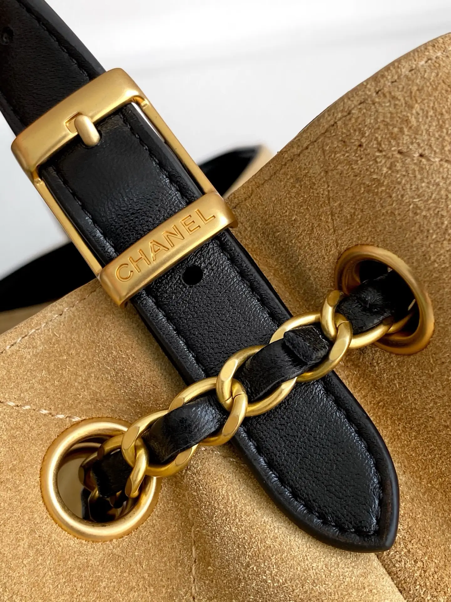 Chanel Small Tote Bag Beige & Black