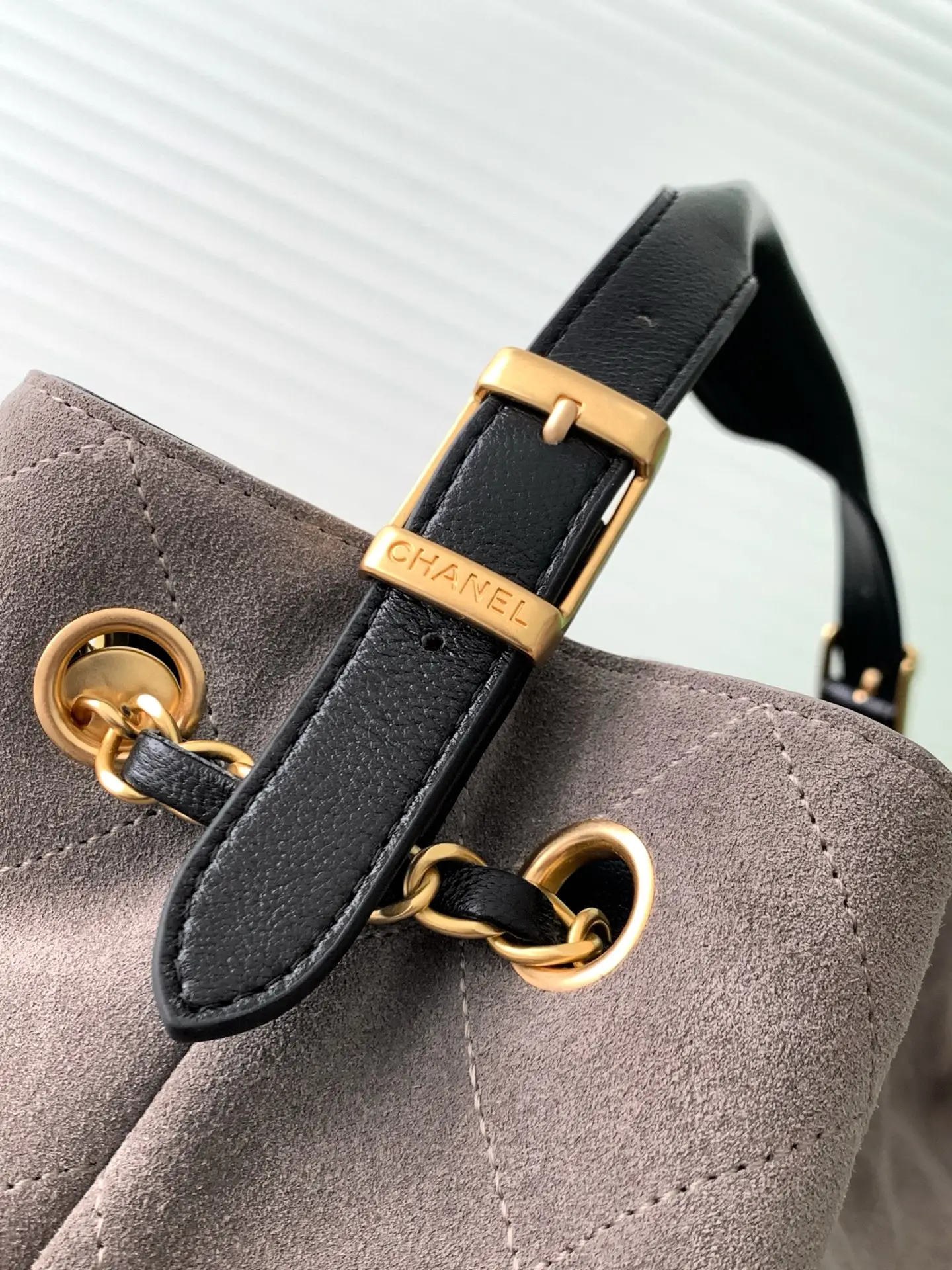 Chanel Small Tote Bag Gray & Black