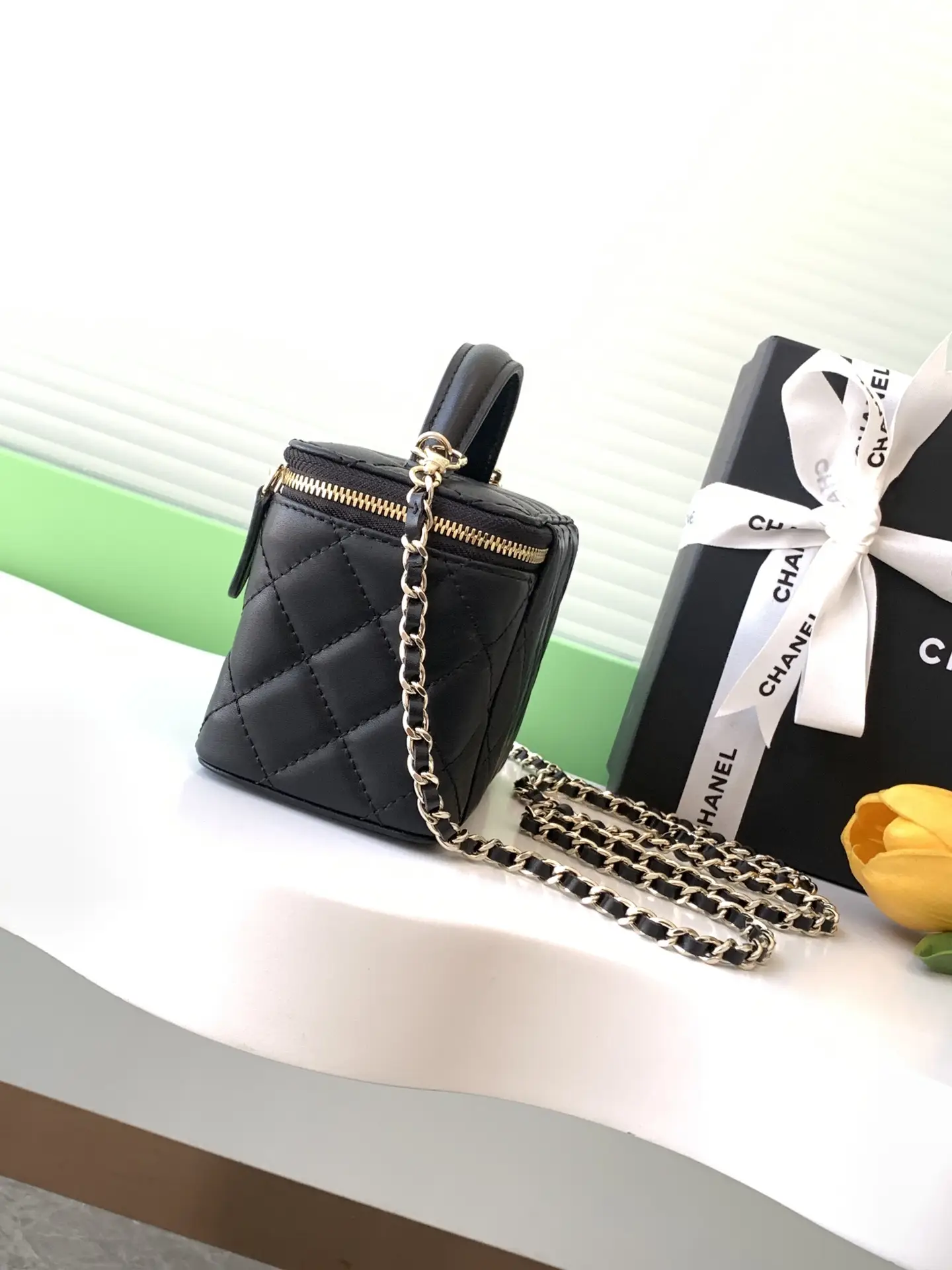 Chanel Top Handle Vanity Case AP4404 Black