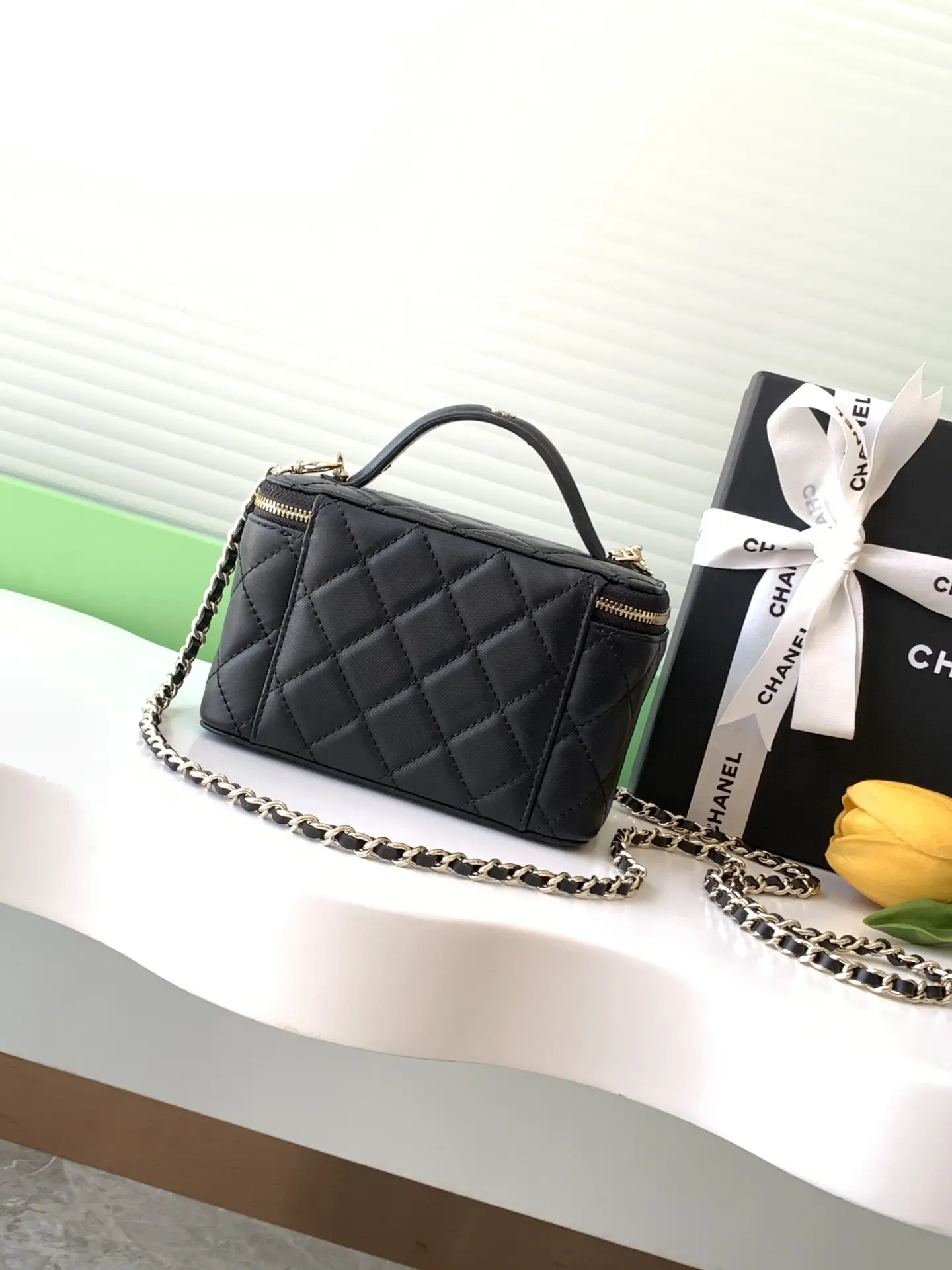 Chanel Top Handle Vanity Case AP4404 Black