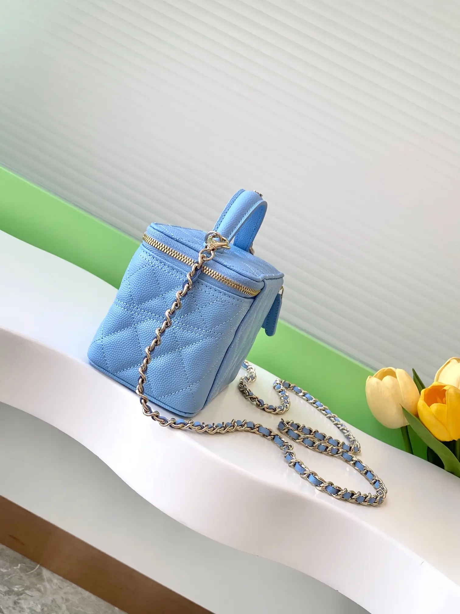 Chanel Top Handle Vanity Case AP4404 Blue