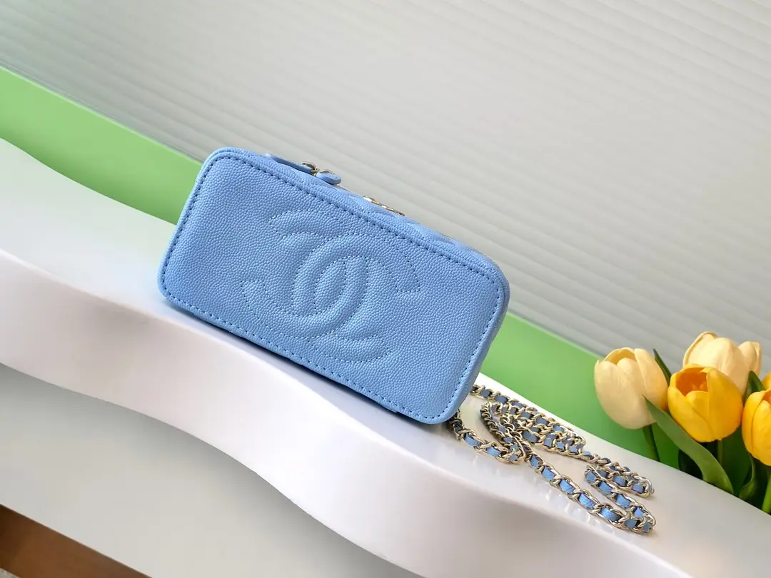 Chanel Top Handle Vanity Case AP4404 Blue