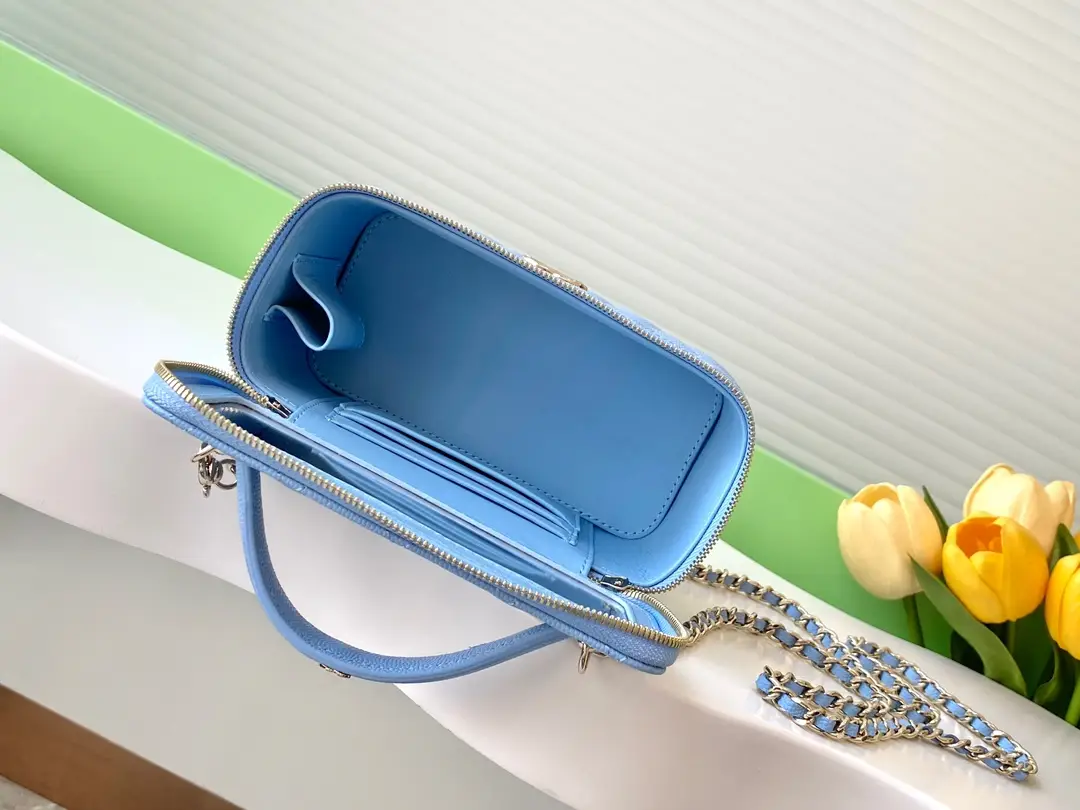 Chanel Top Handle Vanity Case AP4404 Blue