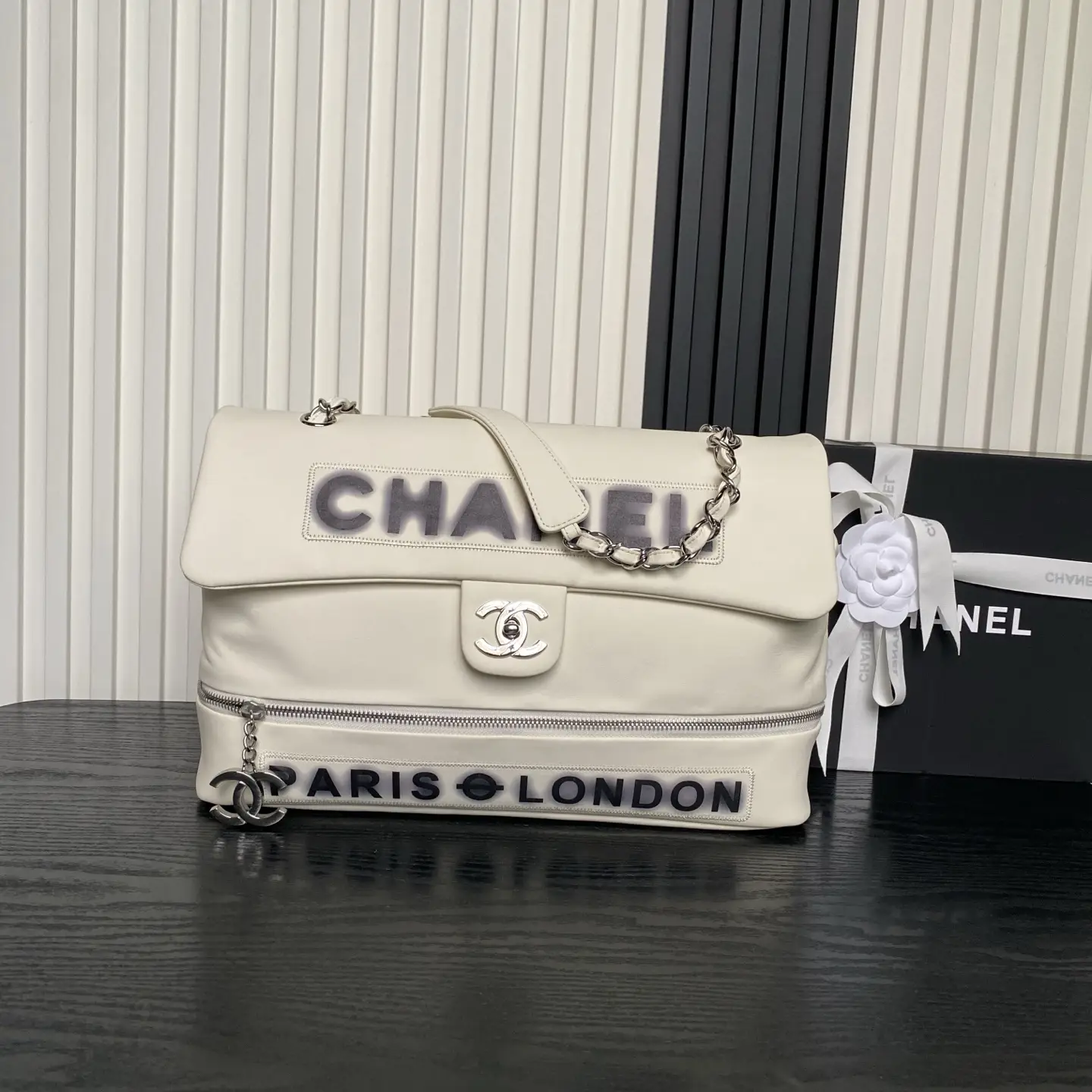 Chanel Vintage Large Tote Bag White