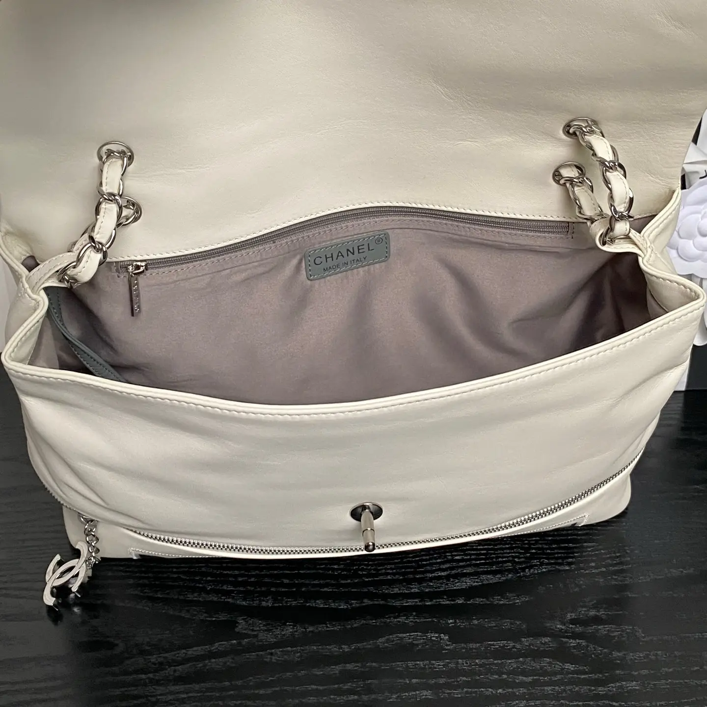 Chanel Vintage Large Tote Bag White