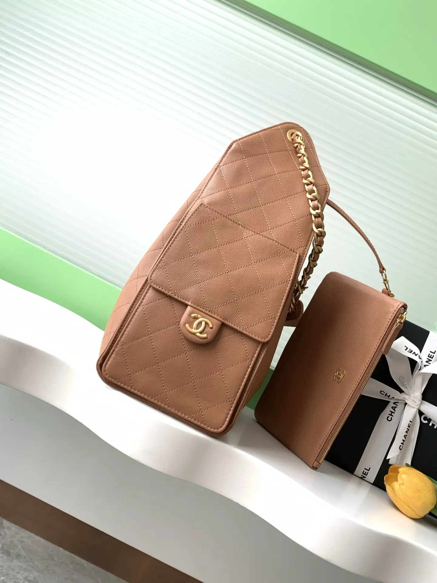 Chanel 25 Medium Handbag AS5311 Caramel