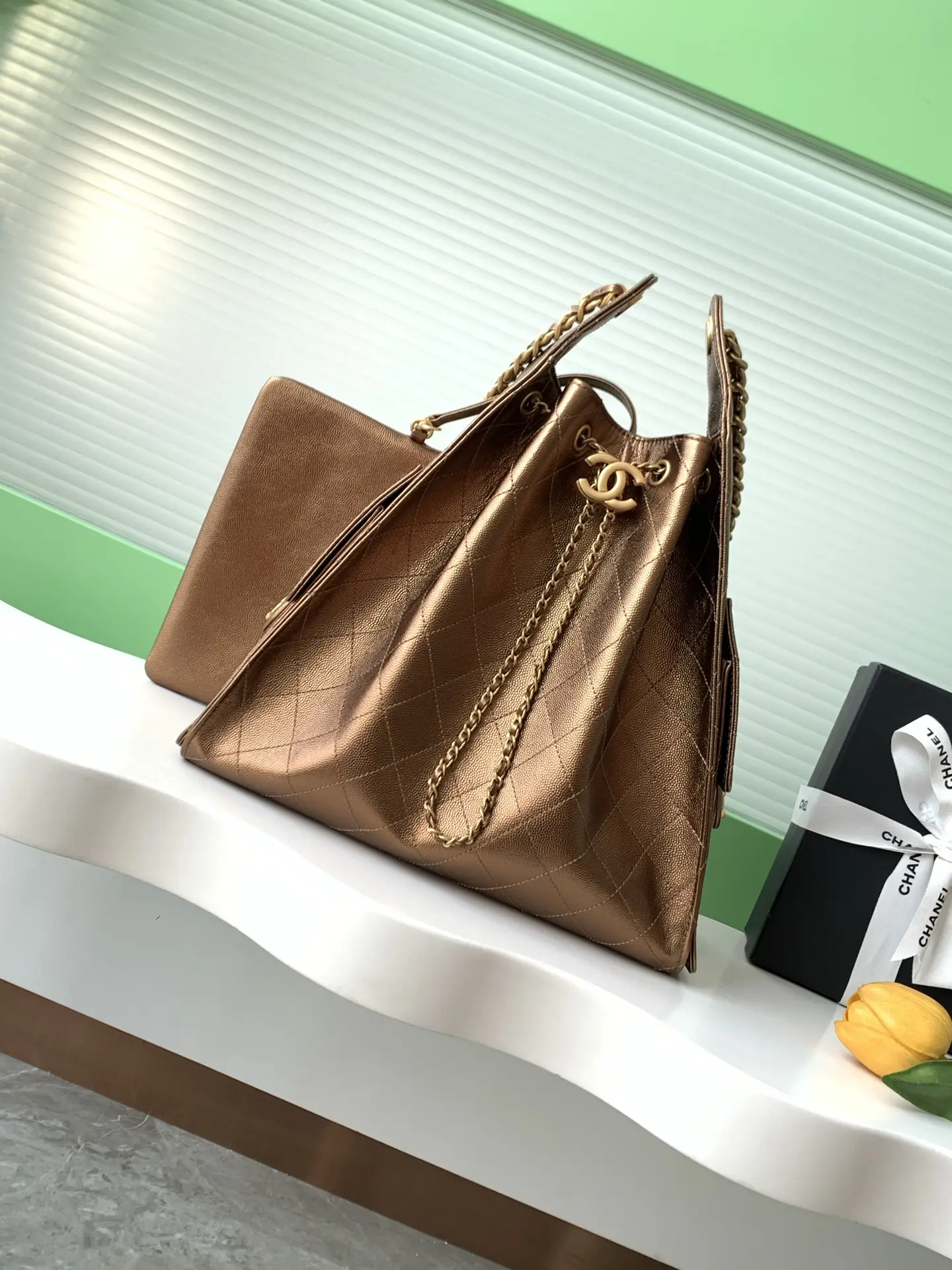 Chanel 25 Medium Handbag AS5311 Champagne Color