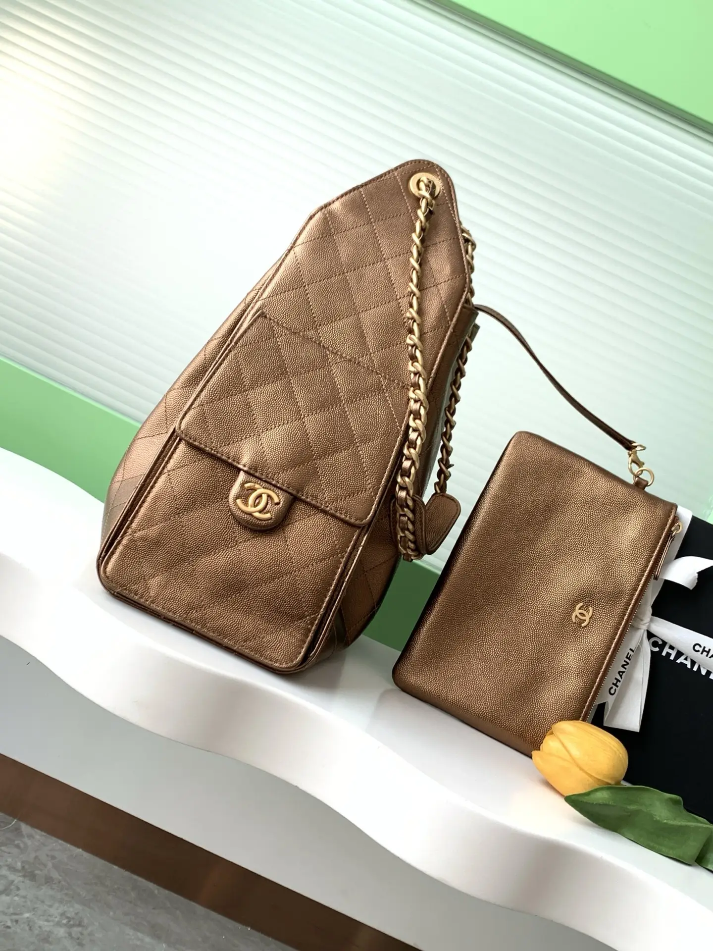 Chanel 25 Medium Handbag AS5311 Champagne Color