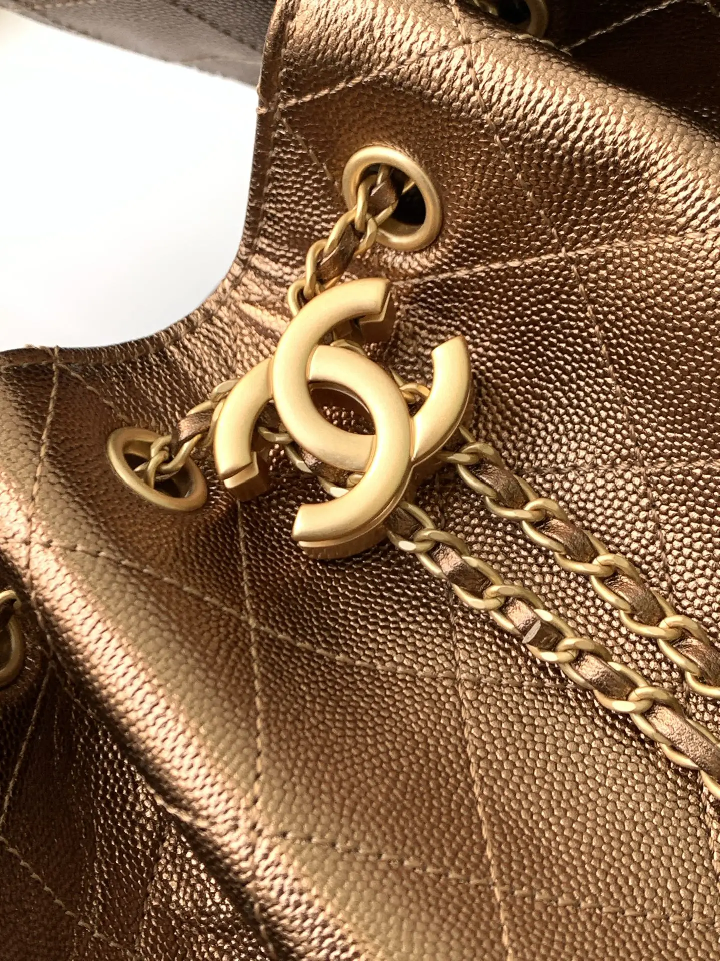 Chanel 25 Medium Handbag AS5311 Champagne Color