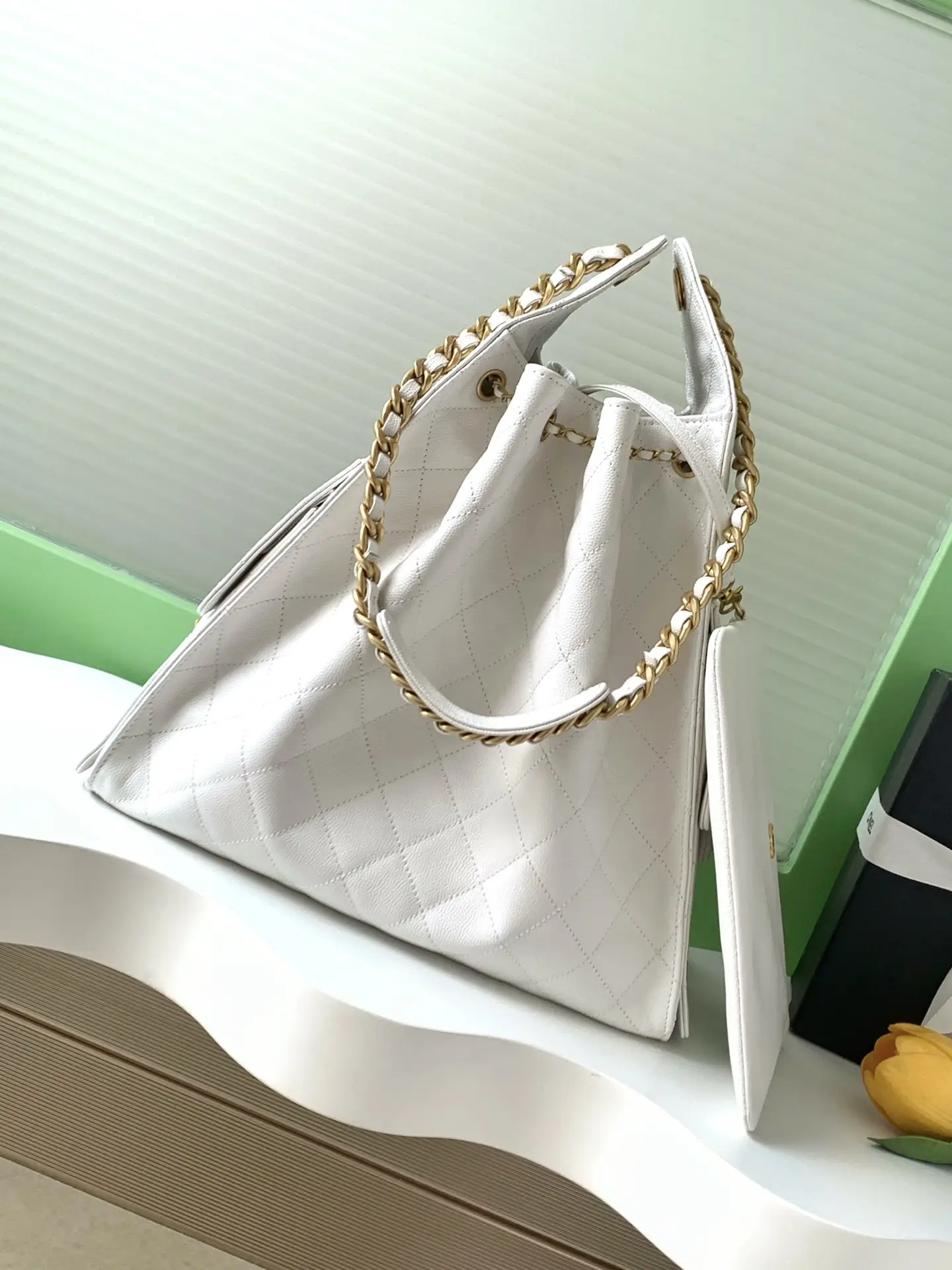 Chanel 25 Medium Handbag AS5311 White