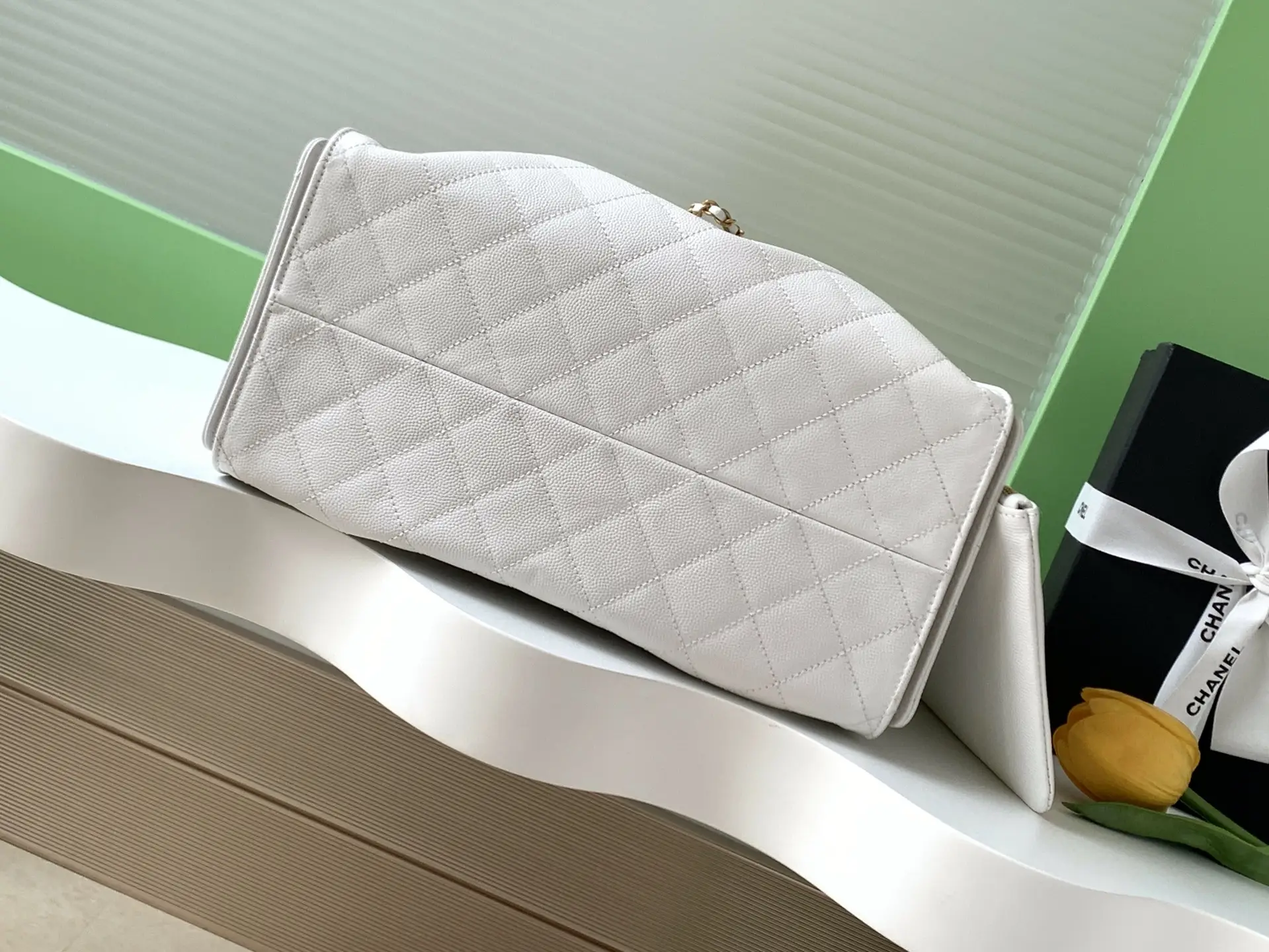 Chanel 25 Medium Handbag AS5311 White