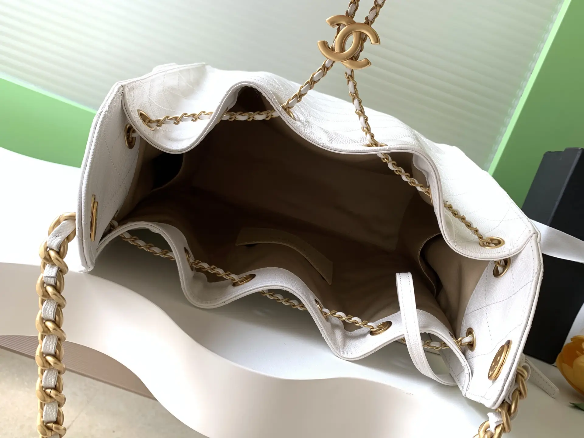 Chanel 25 Medium Handbag AS5311 White