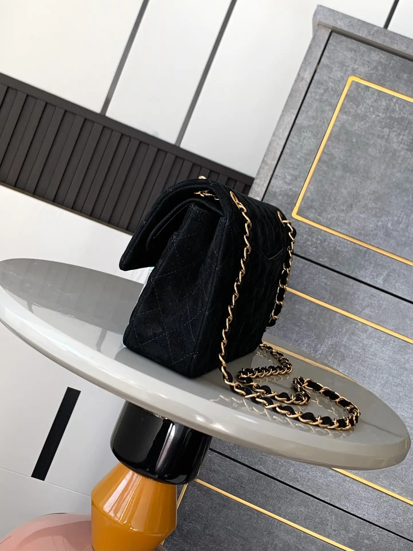 Chanel 2.55 Flap Bag Suede Black