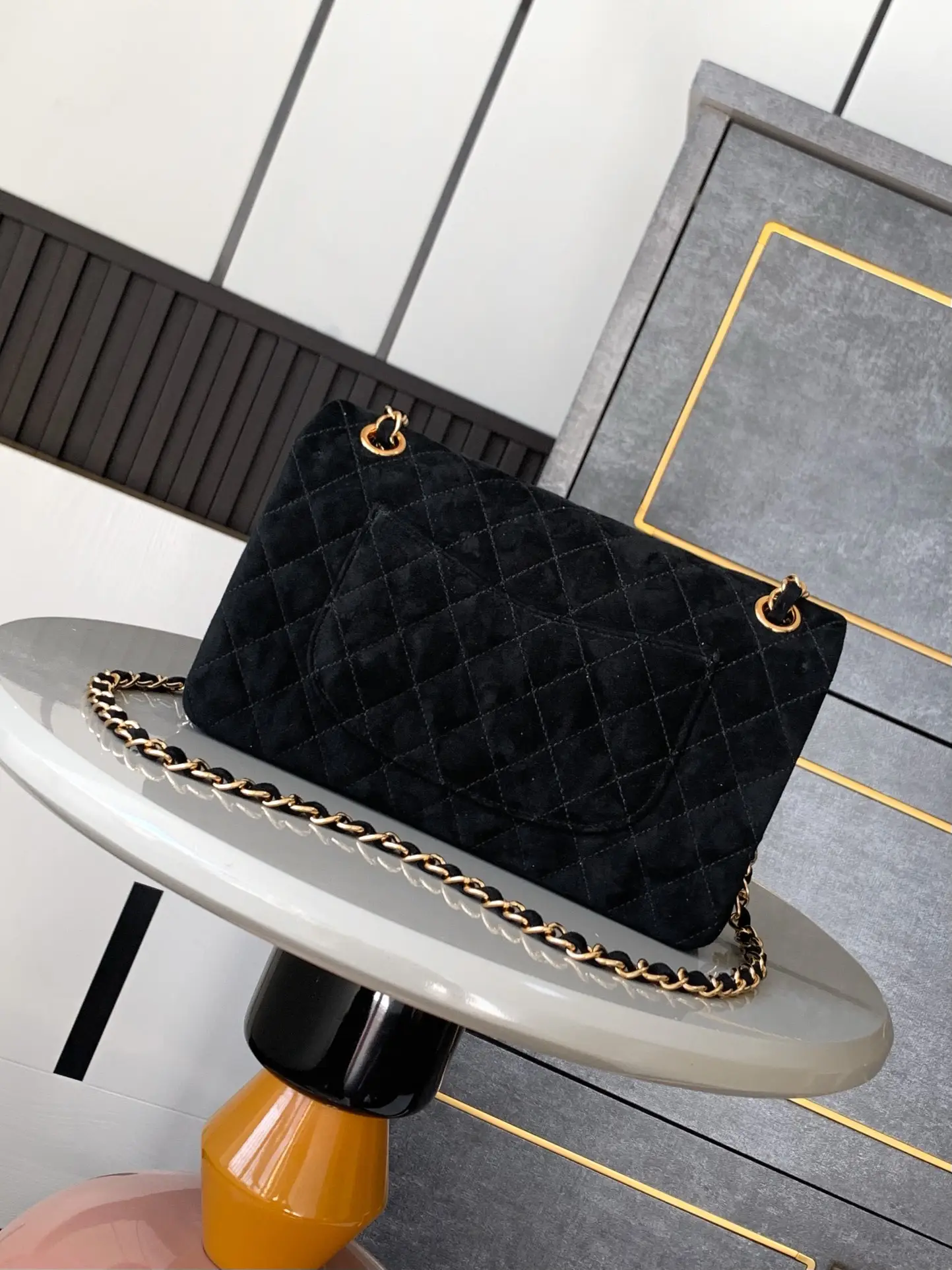 Chanel 2.55 Flap Bag Suede Black