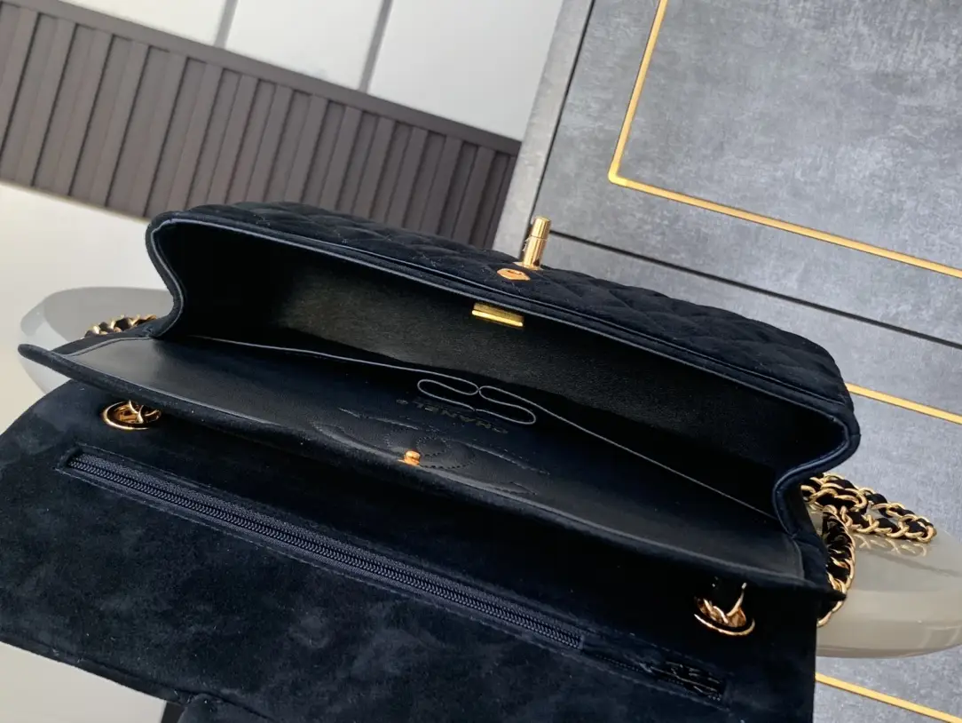 Chanel 2.55 Flap Bag Suede Black