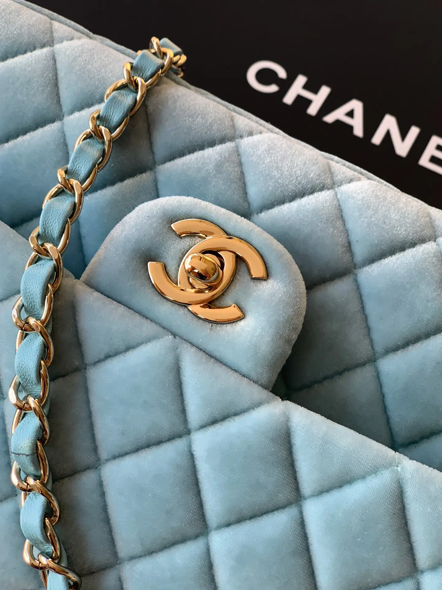 Chanel 2.55 Flap Bag Suede Blue