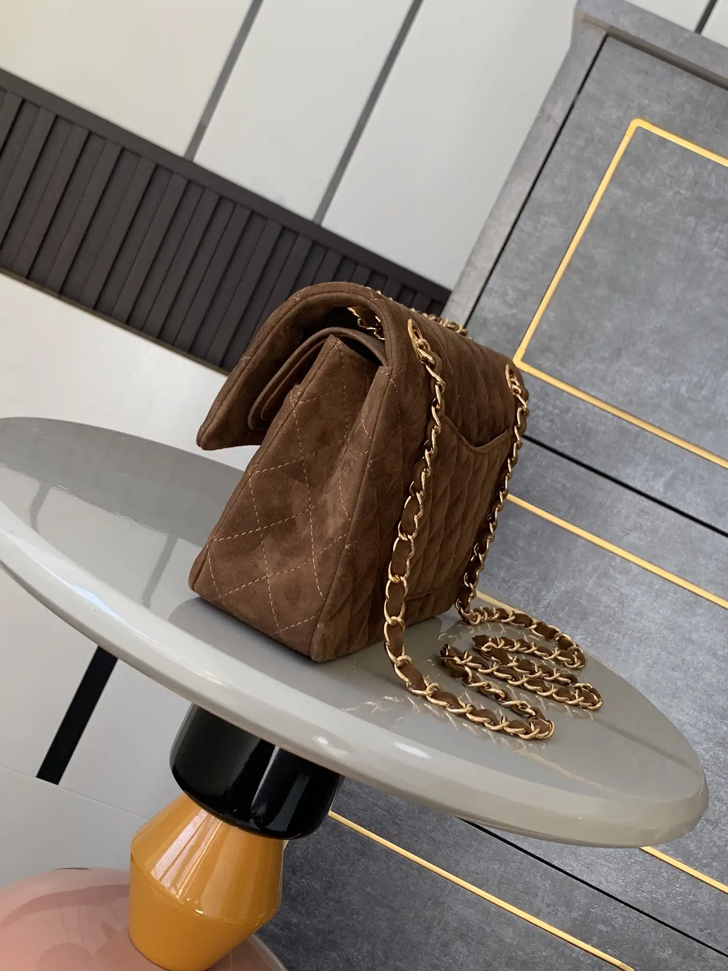 Chanel 2.55 Flap Bag Suede Brown