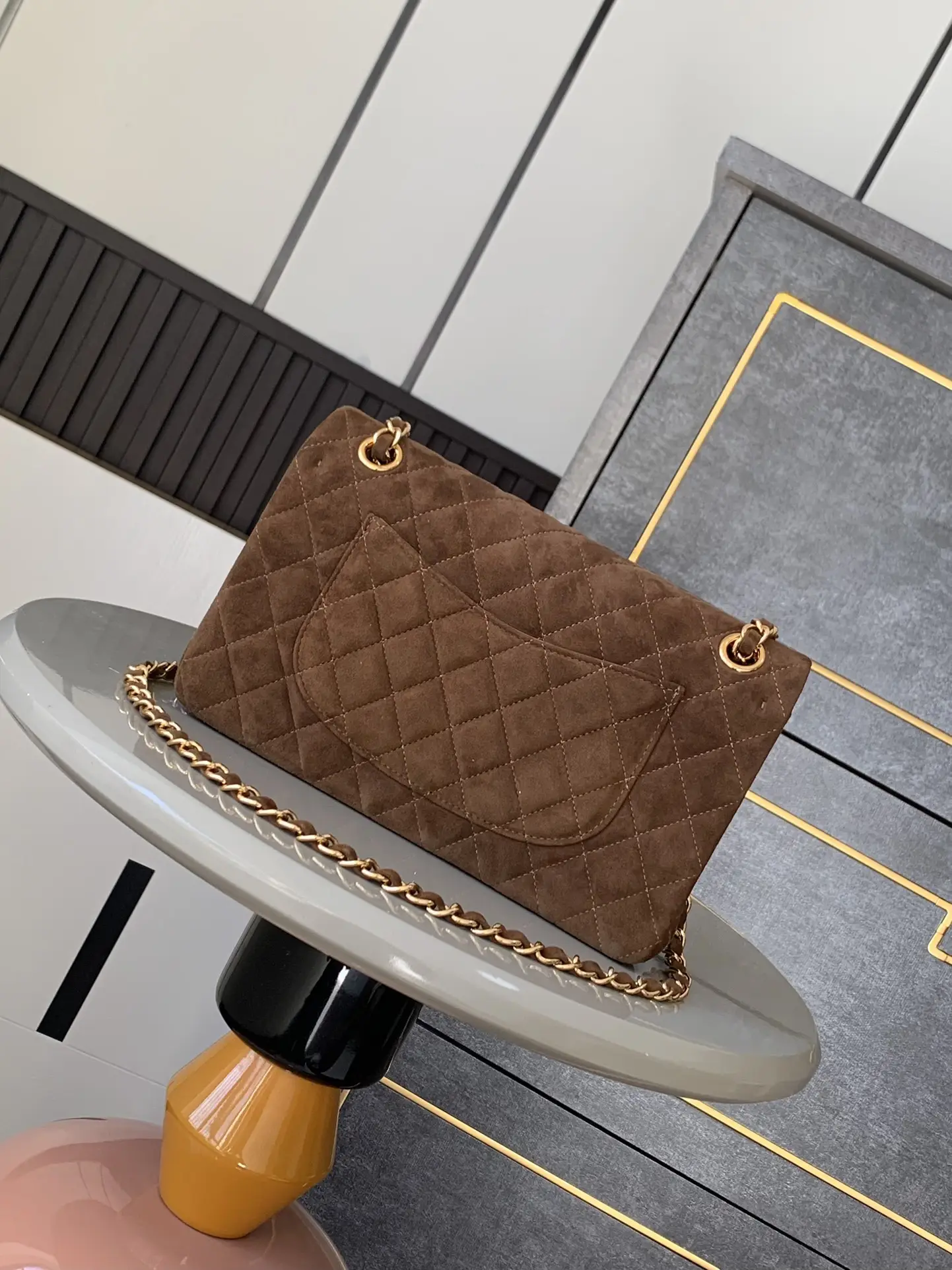 Chanel 2.55 Flap Bag Suede Brown