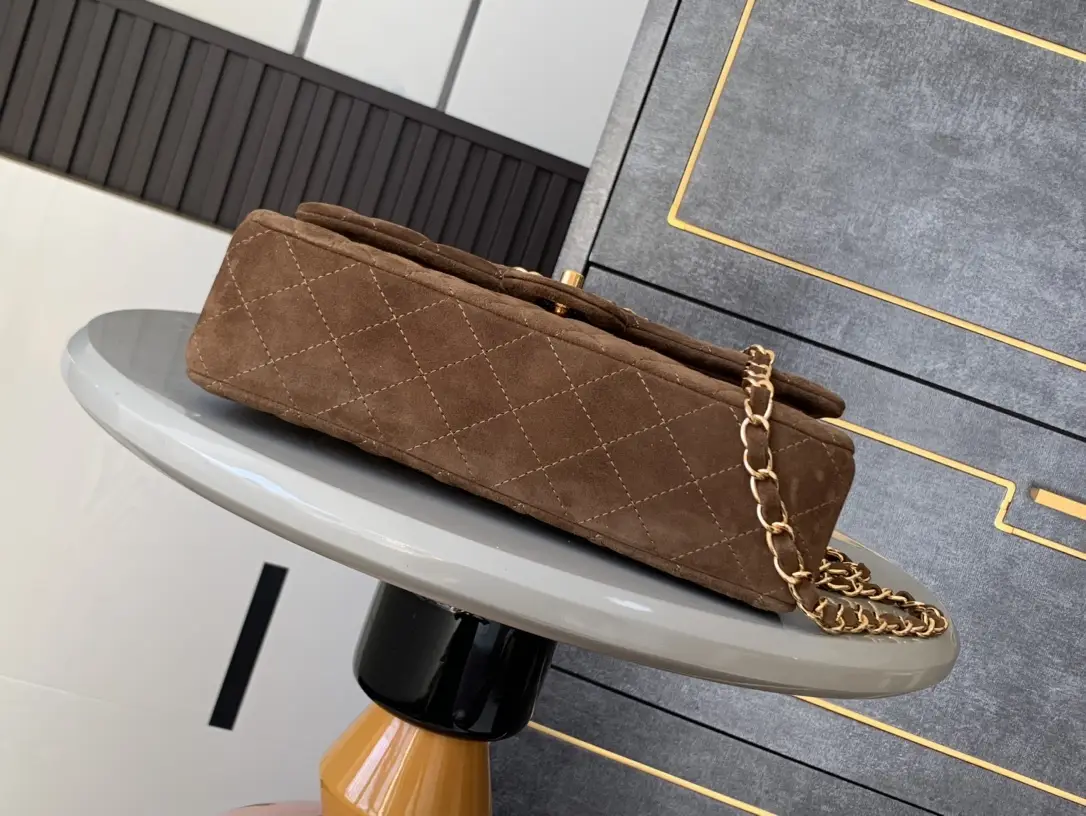 Chanel 2.55 Flap Bag Suede Brown