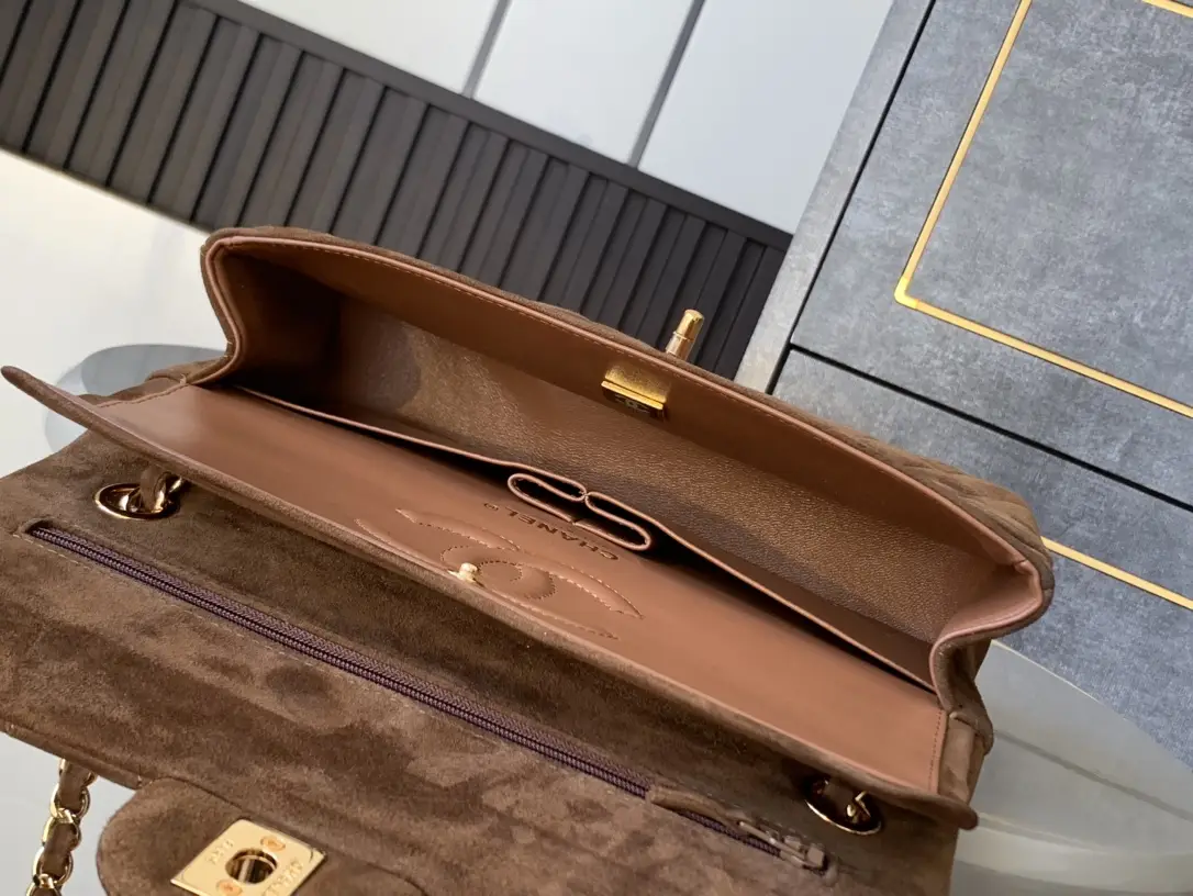 Chanel 2.55 Flap Bag Suede Brown