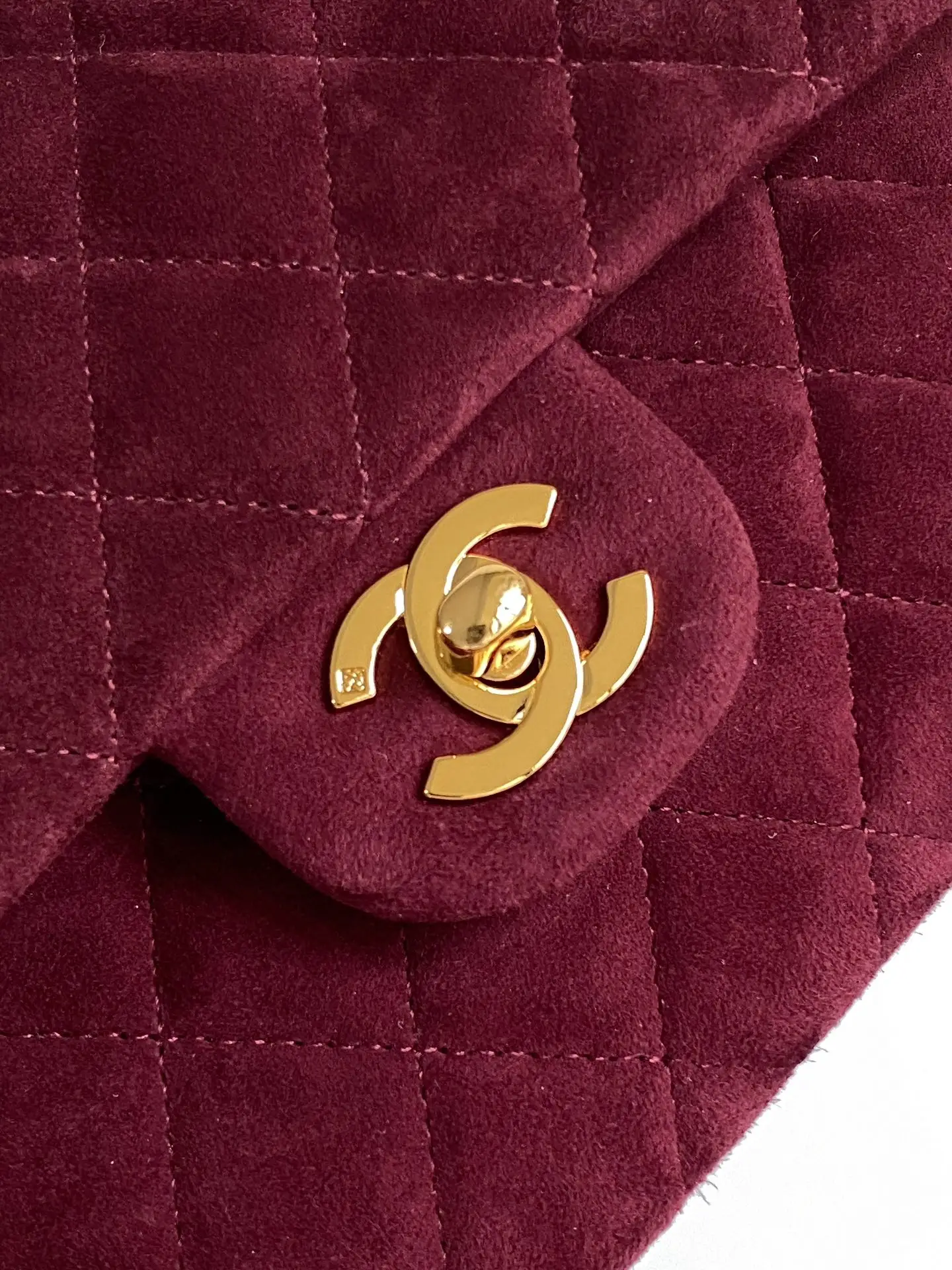 Chanel 2.55 Flap Bag Suede Burgundy