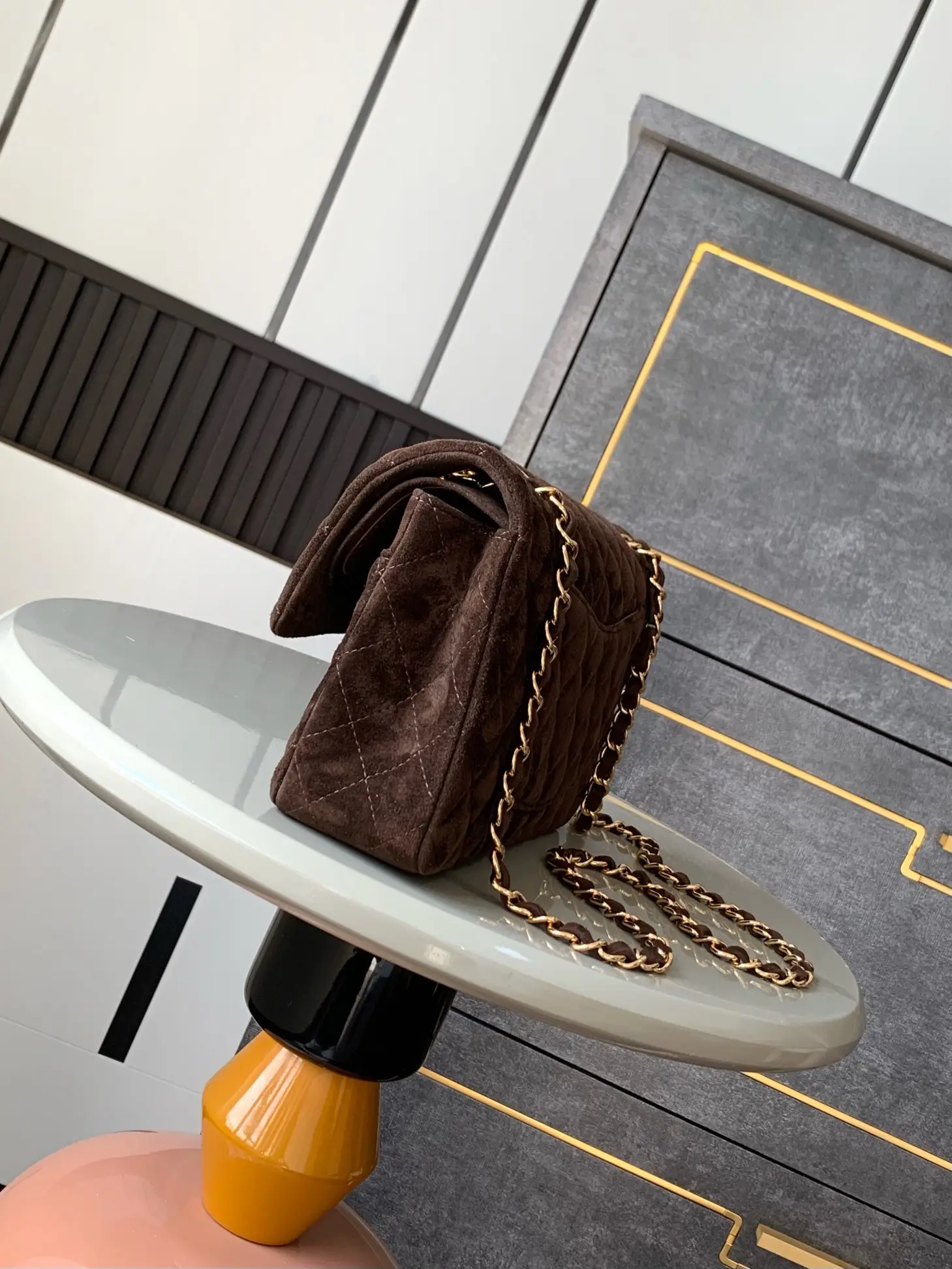 Chanel 2.55 Flap Bag Suede Coffee Brown