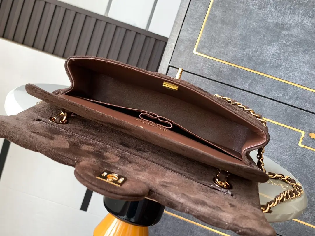 Chanel 2.55 Flap Bag Suede Coffee Brown