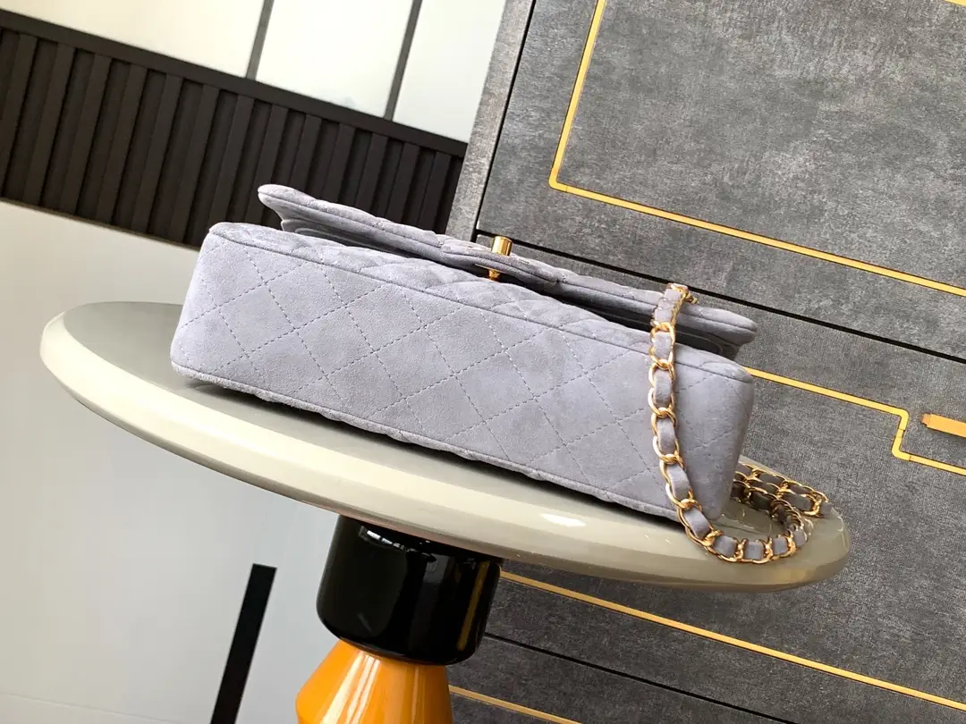 Chanel 2.55 Flap Bag Suede Dusty Grey