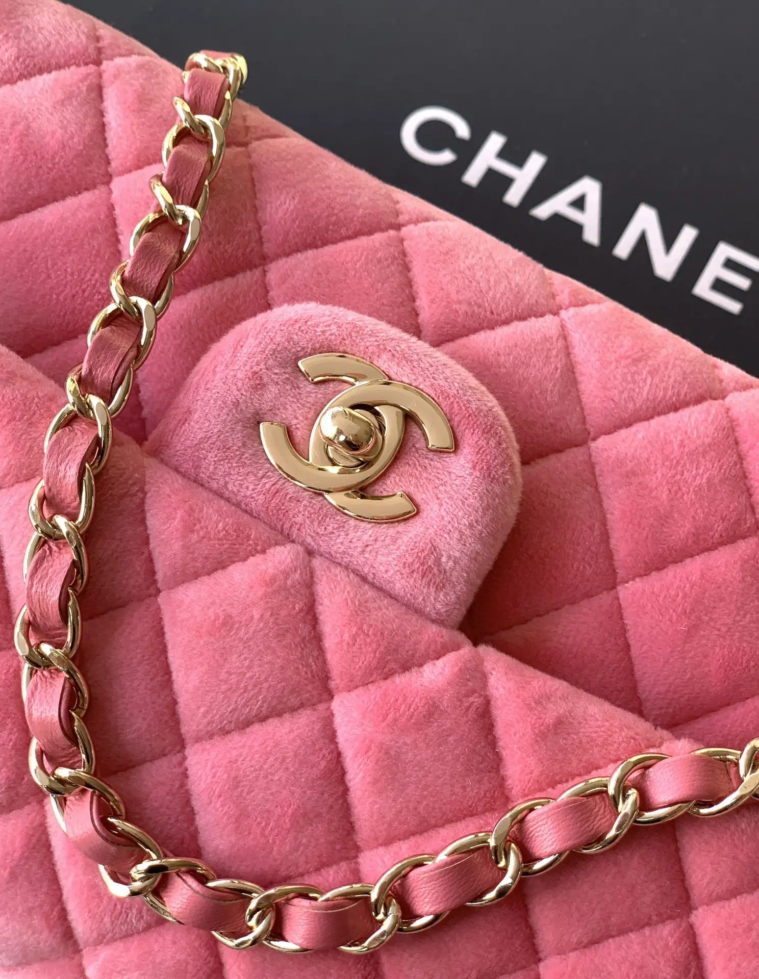 Chanel 2.55 Flap Bag Suede Pink