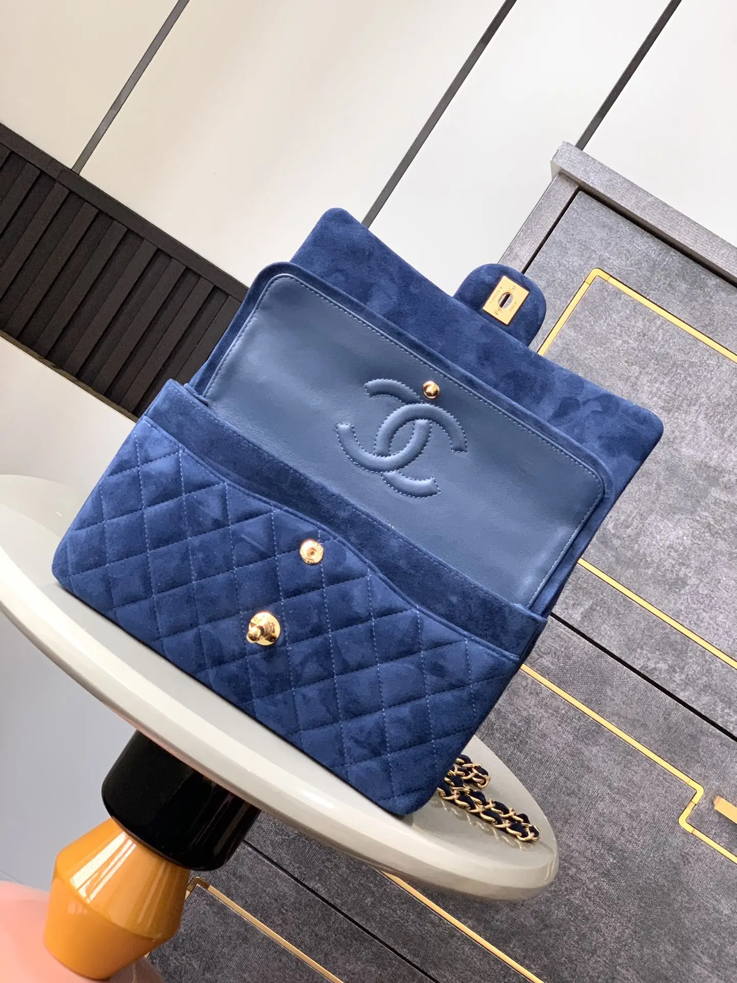 Chanel 2.55 Flap Bag Suede Royal Blue