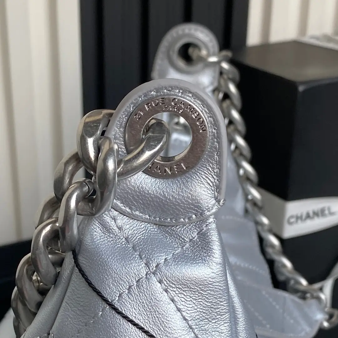 Chanel 25C Maxi Hobo Bag AS5302 Silver