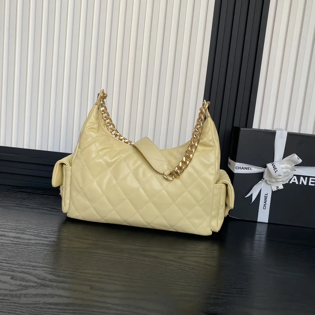 Chanel 25C Maxi Hobo Bag AS5302 Yellow
