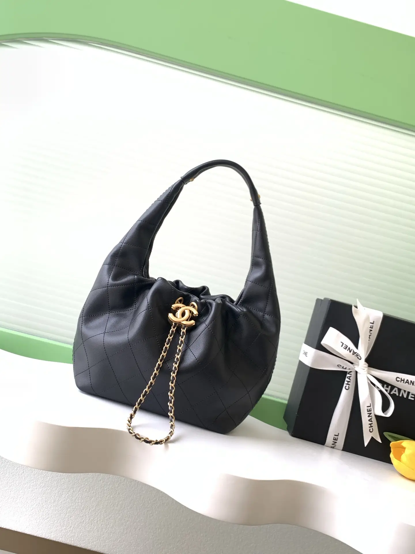 Chanel 26C Hobo Handbag AS5976 Black