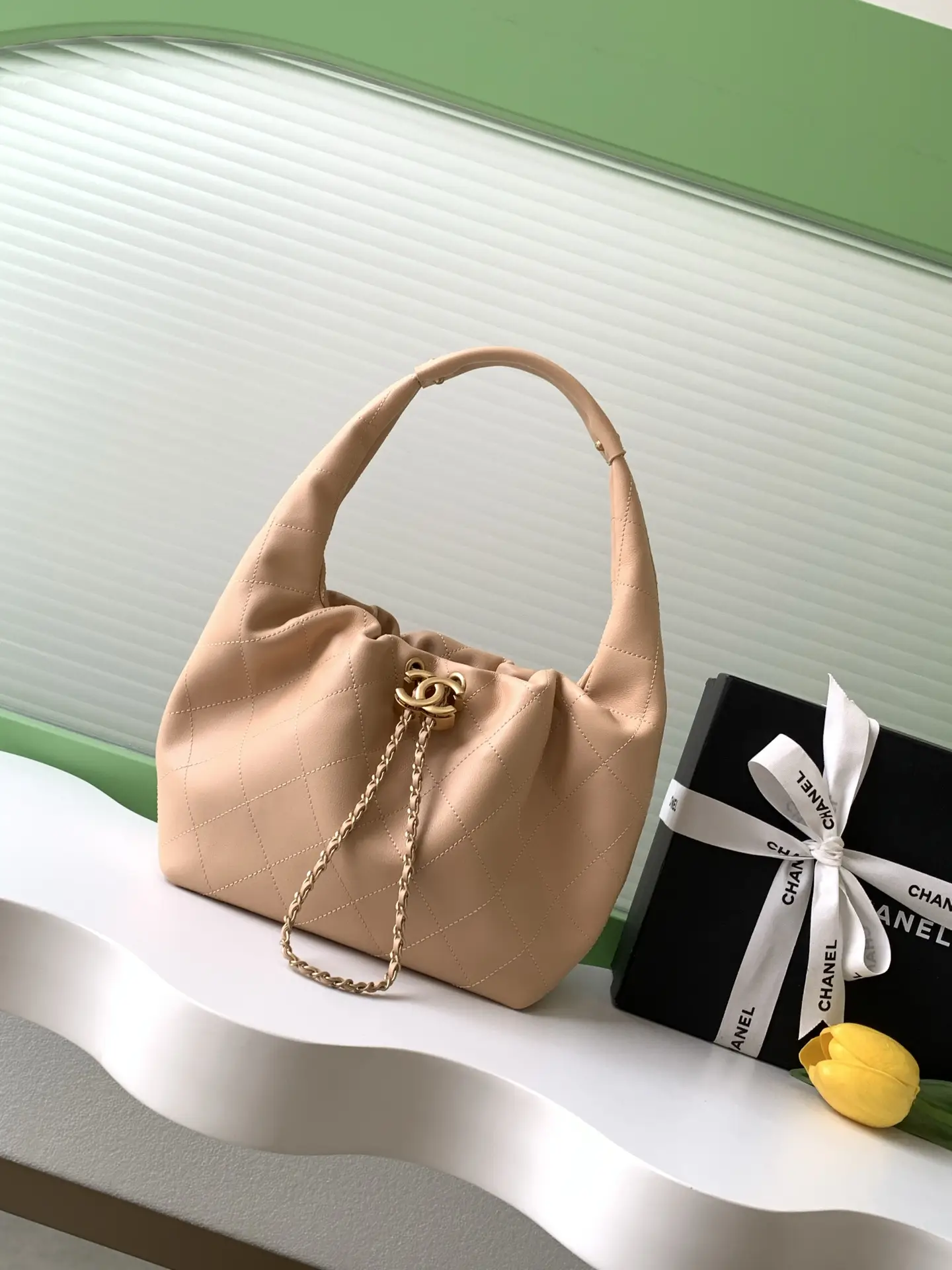 Chanel 26C Hobo Handbag AS5976 Coral