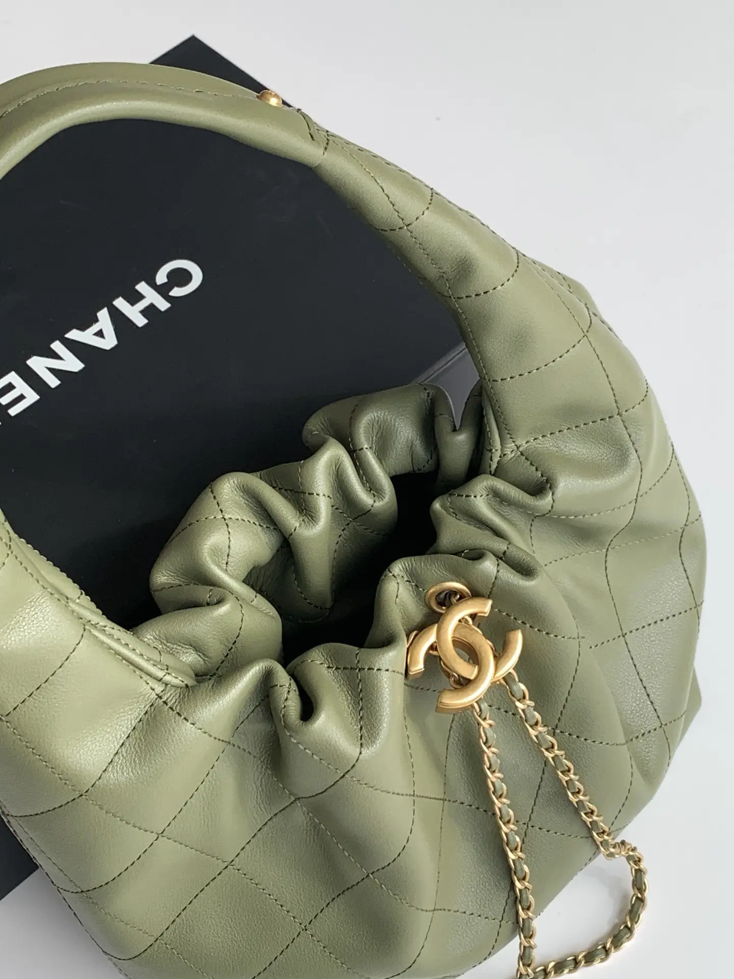 Chanel 26C Hobo Handbag AS5976 Olive Green