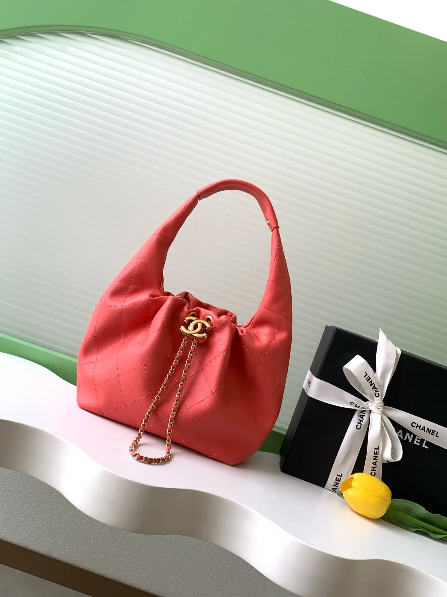 Chanel 26C Hobo Handbag AS5976 Red