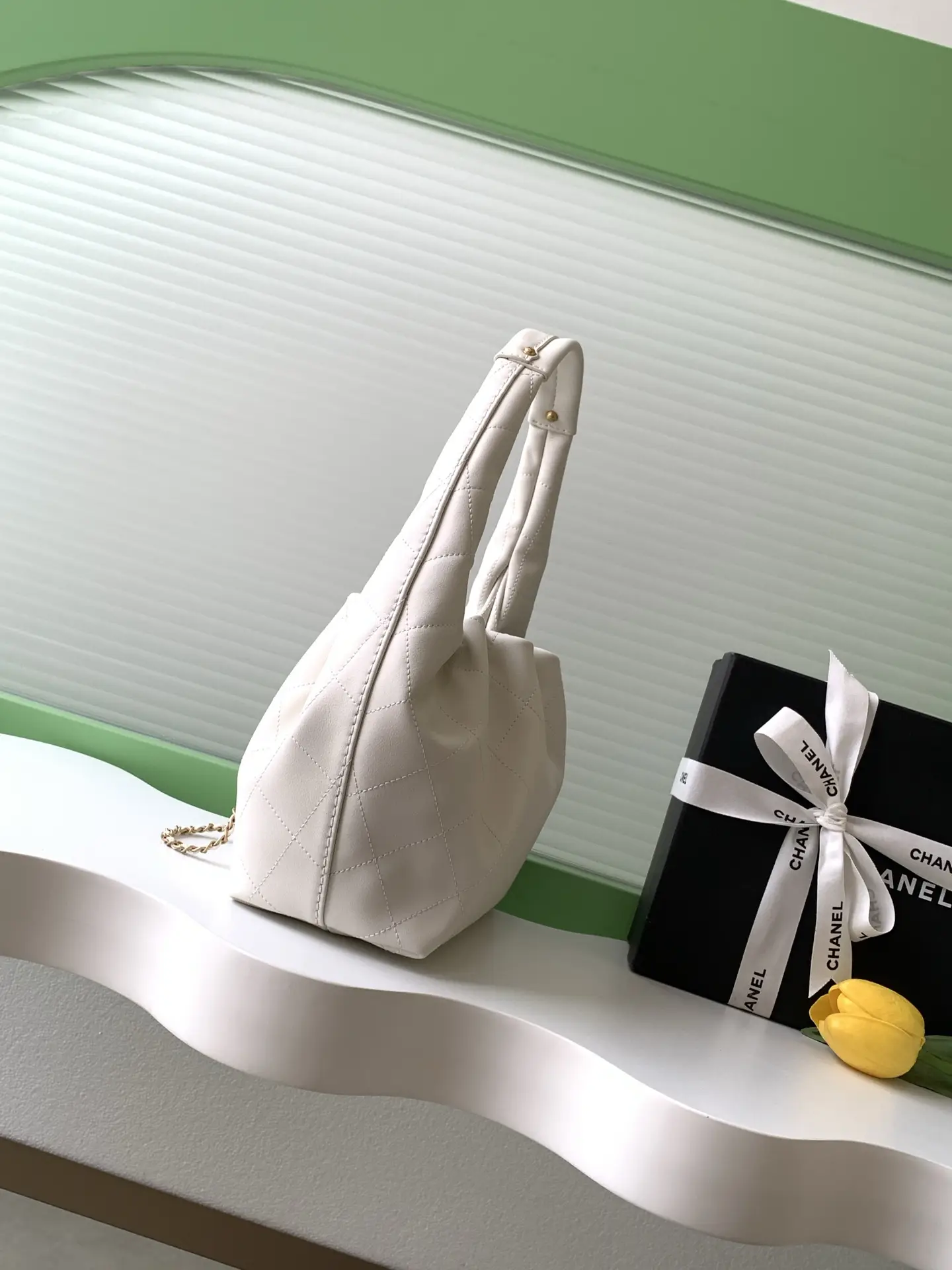 Chanel 26C Hobo Handbag AS5976 White