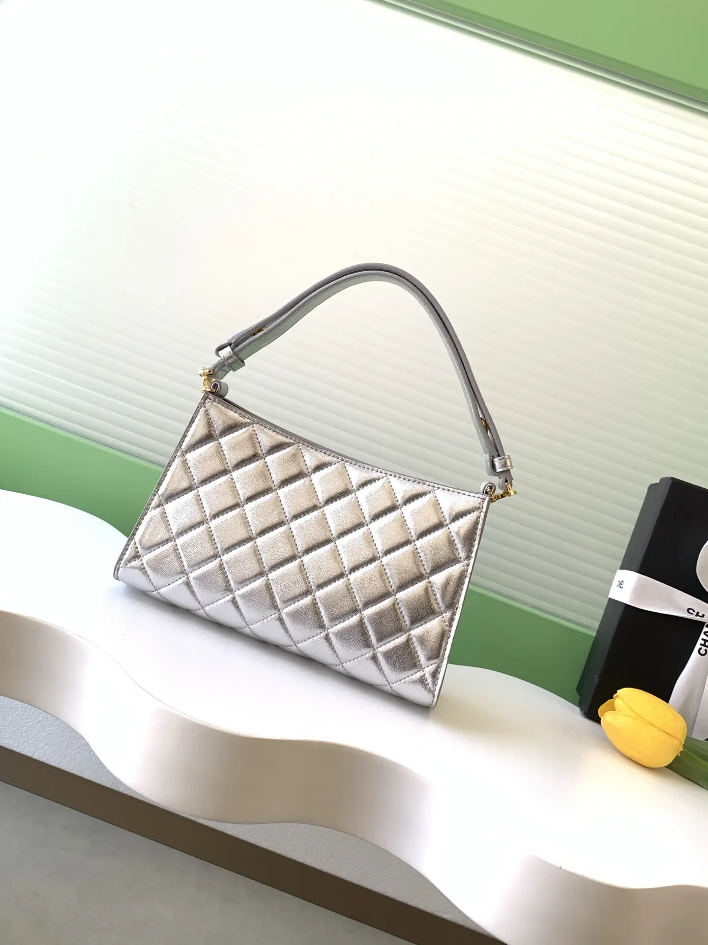 Chanel 26X Hobo Bag AS6045 Sliver