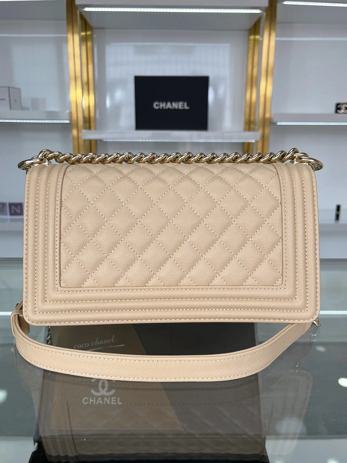 Chanel Boy Handbag A67086 Apricot