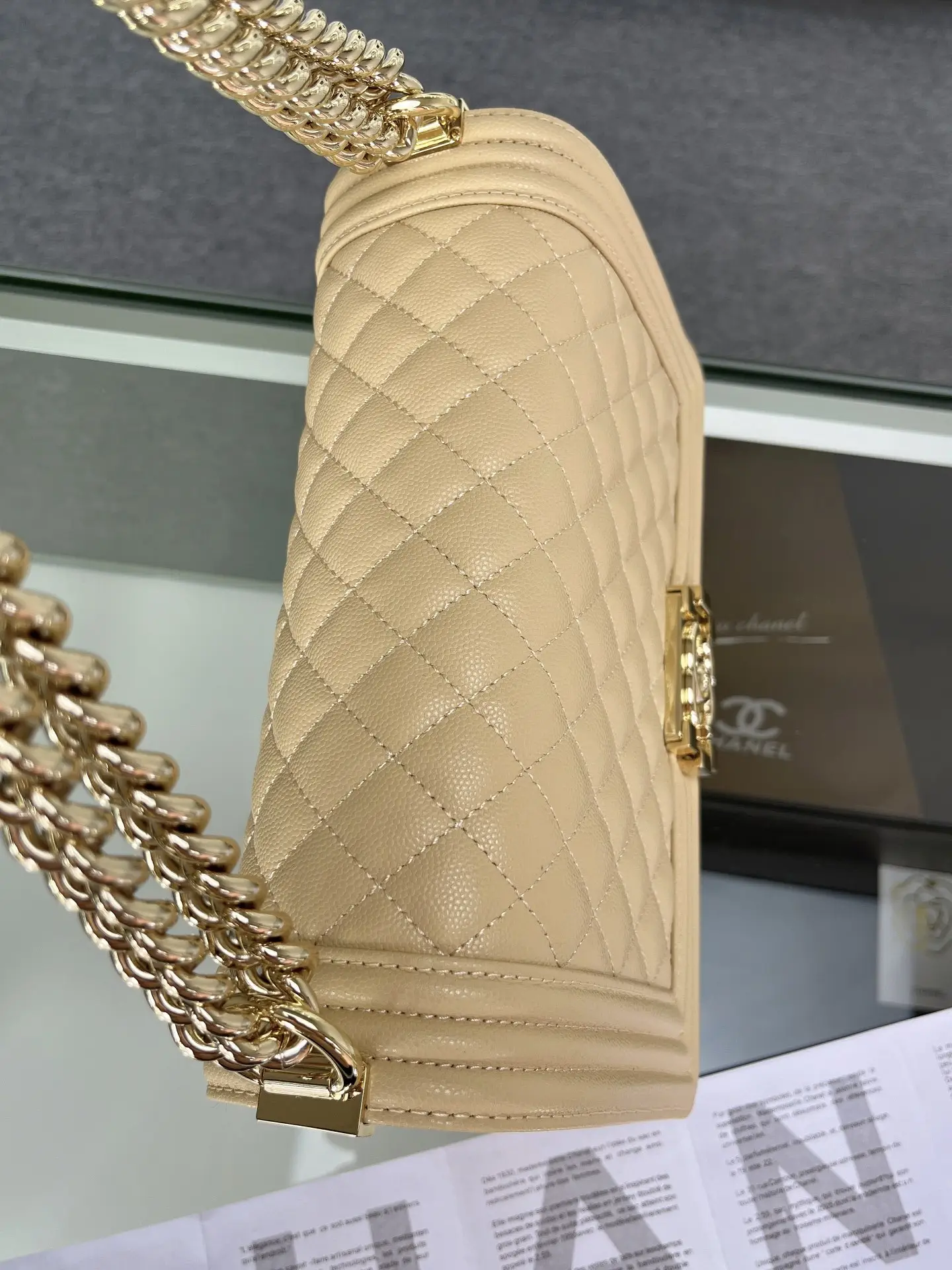 Chanel Boy Handbag A67086 Apricot