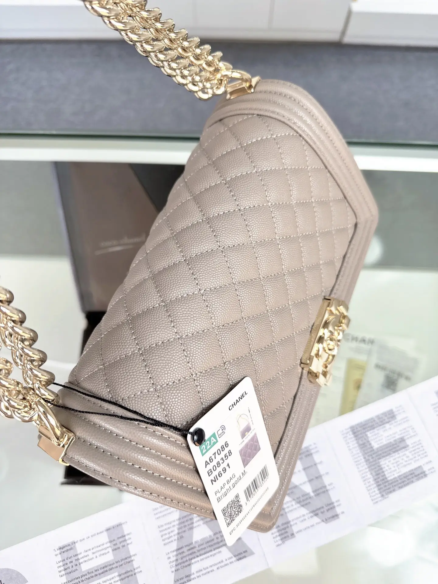 Chanel Boy Handbag A67086 Dark Gray