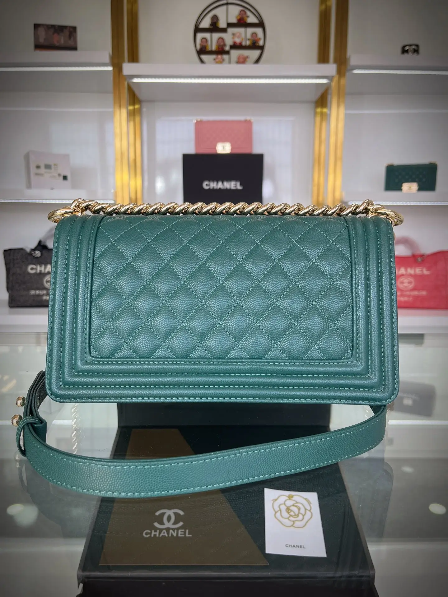 Chanel Boy Handbag A67086 Dark Green